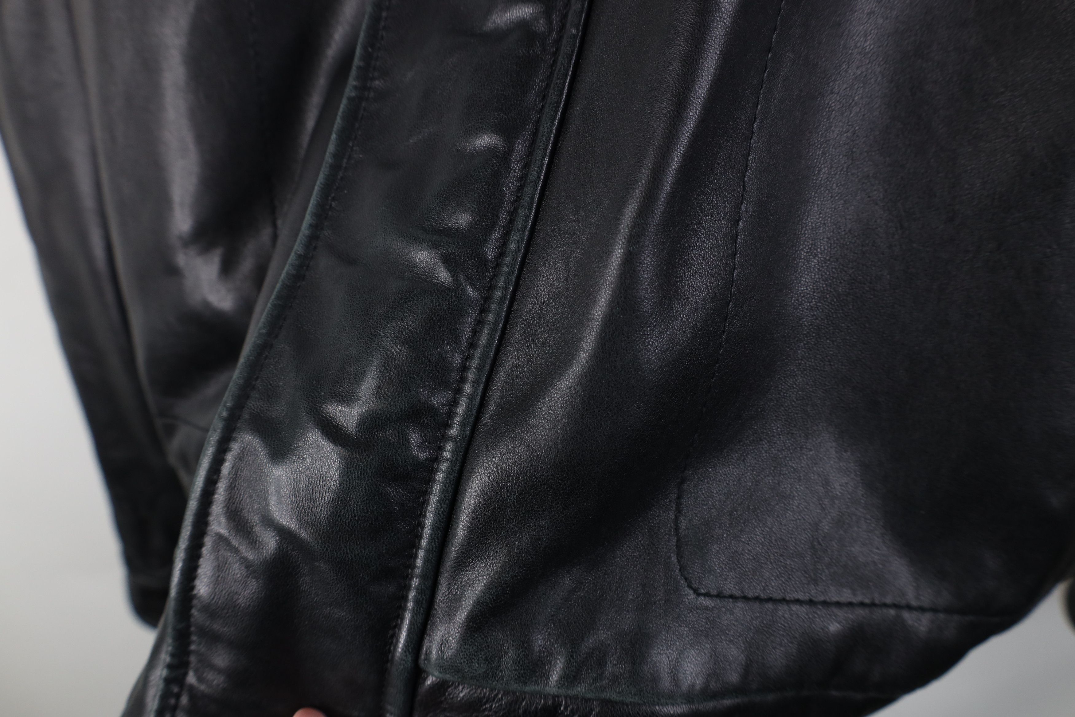 Vintage Vintage 90s Streetwear Soft Leather Bomber Jacket Black Size US L / EU 52-54 / 3 - 6 Thumbnail