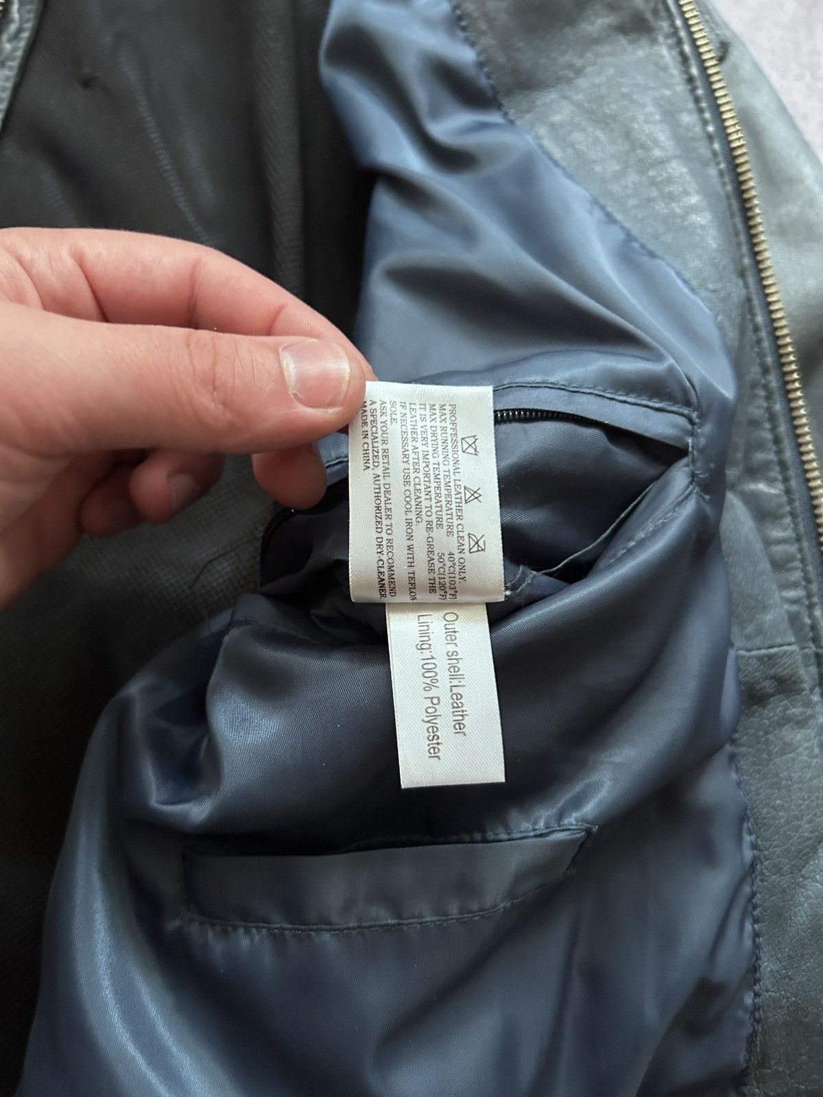 Genuine Leather Jofama by “Malung Sweden washed”blue leather jacket mens Size US L / EU 52-54 / 3 - 6 Thumbnail