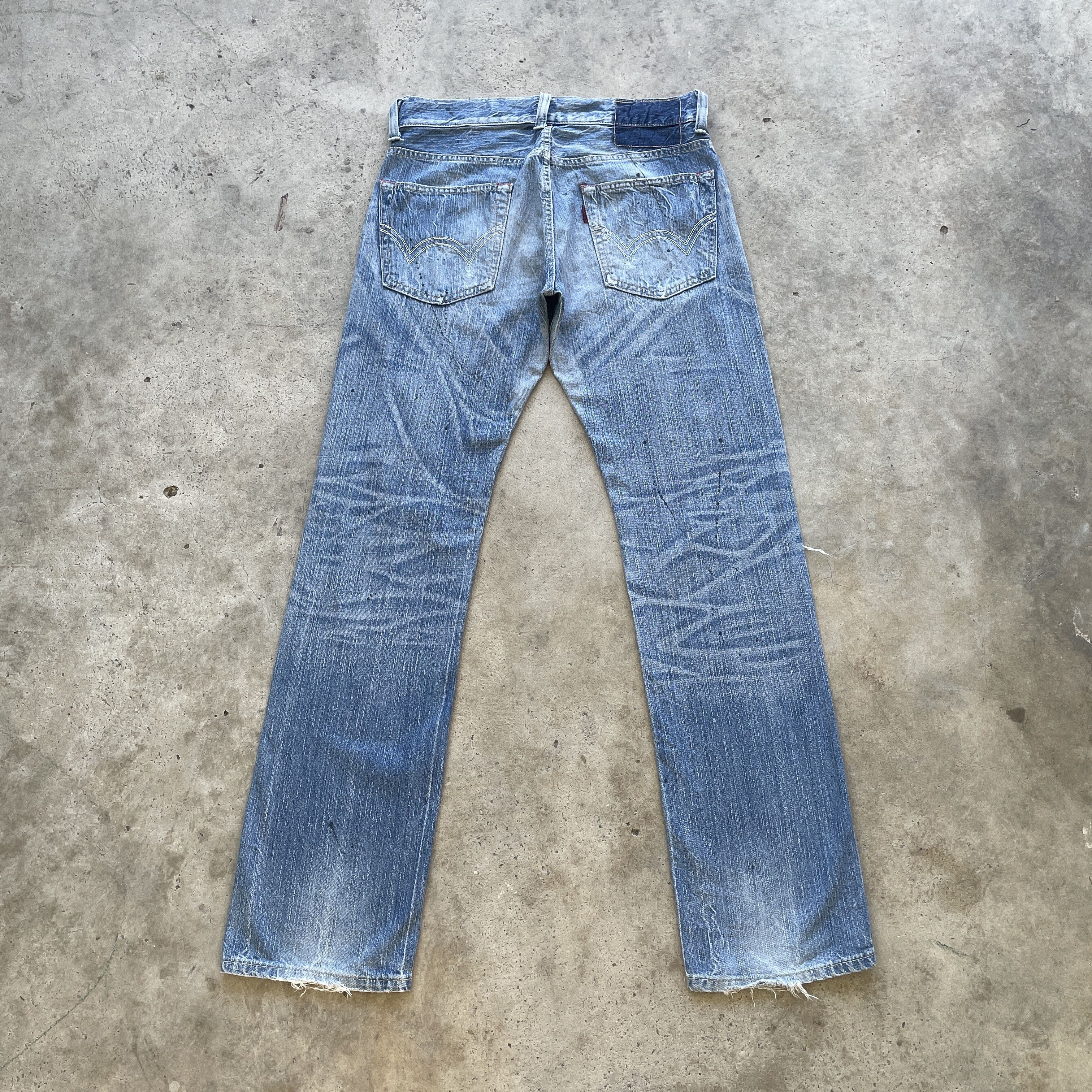 Edwin × Japanese Brand VINTAGE EDWIN 503 DISTRESSED FADED RIPPED JEANS PANTS DENIM Size US 31 - 11 Thumbnail