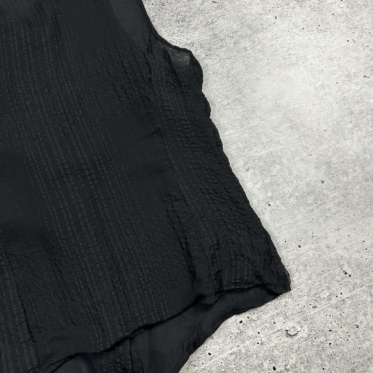 Emporio Armani Emporio Armani Black Sheer Crepe Sleeveless Bow Top Silk Size XS / US 0-2 / IT 36-38 - 11 Thumbnail