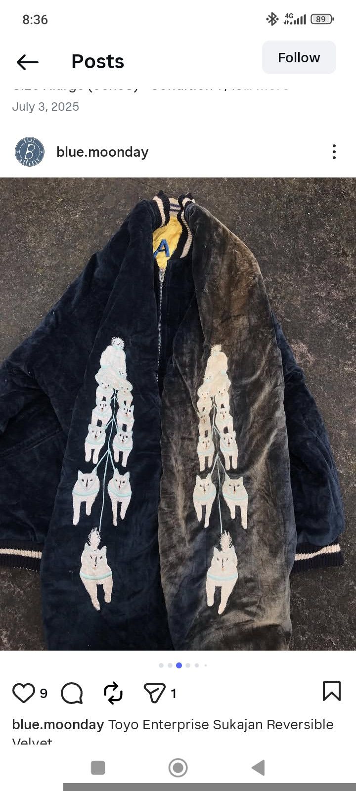 Toyo Enterprises Alaska Toyo Enterprise Sukajan Reversible Velvet Jacket Size US XL / EU 56 / 4 - 12 Thumbnail