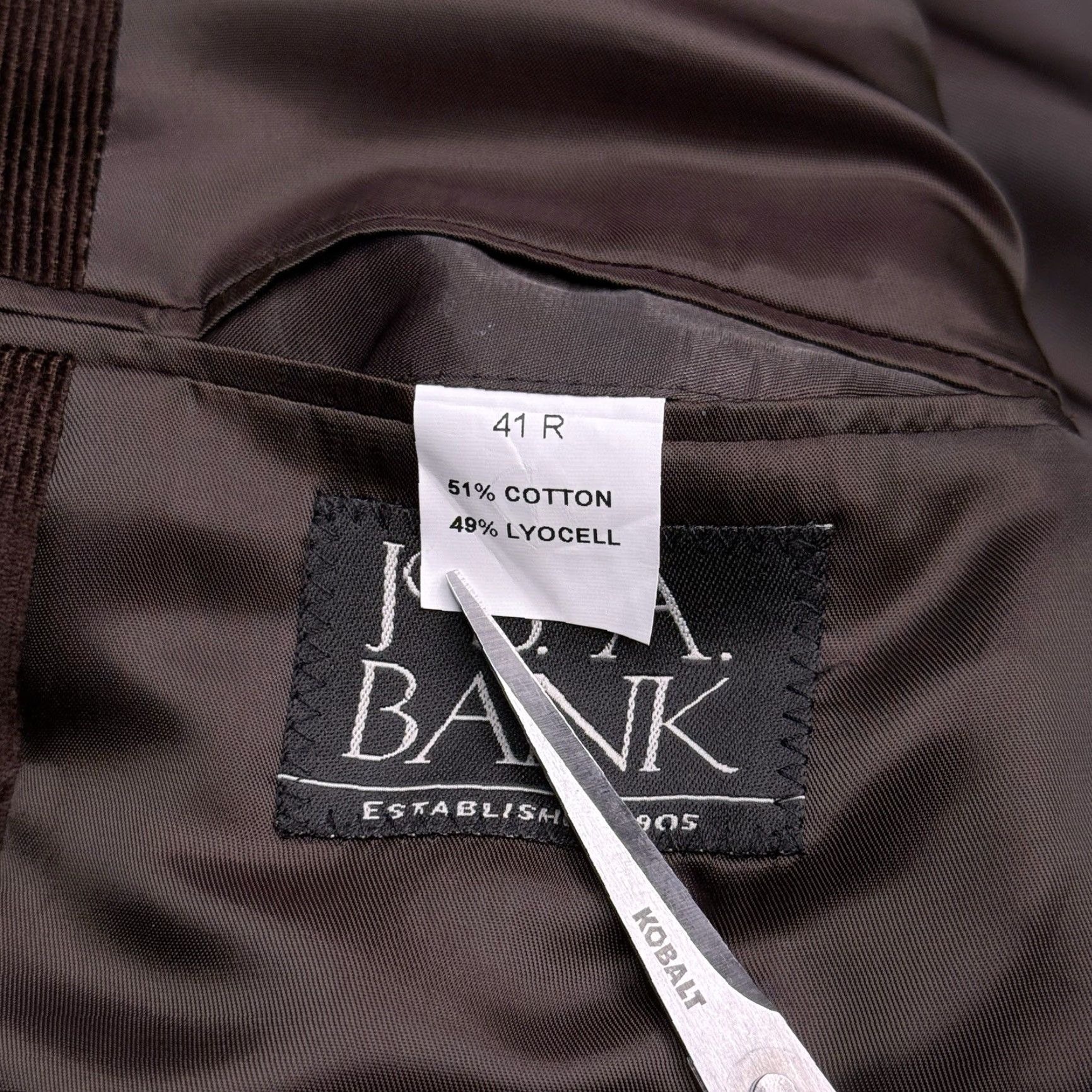 Jos. A. Bank Jos A Bank Corduroy Sport Coat Mens 41R Brown Blazer Size 42R - 6 Thumbnail