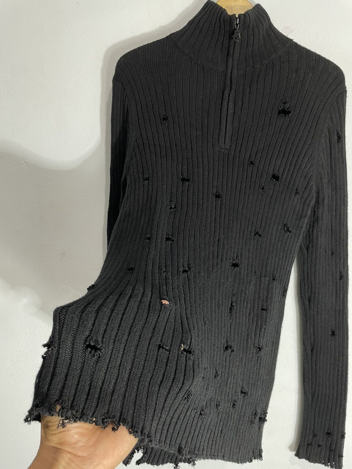 If Six Was Nine Japan Distressed Zip Knitt Jacket ifsix lgb kmrii style Size US M / EU 48-50 / 2 - 2 Thumbnail