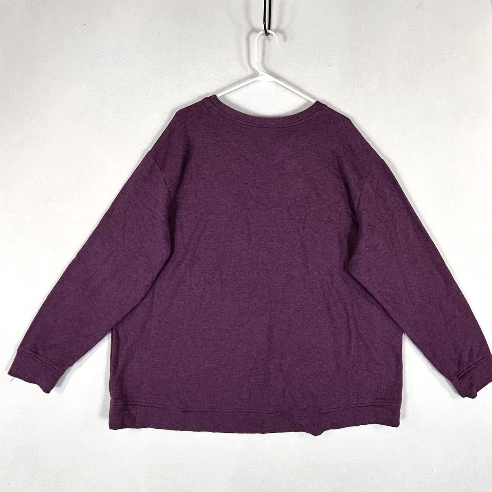 Orvis Orvis Sweater Mens 2XL Crew Neck Fleece Pullover Casual Solid Purple Long Sleeve Regular Knit-Blend Mock Stain Size US XXL / EU 58 / 5 - 7 Thumbnail