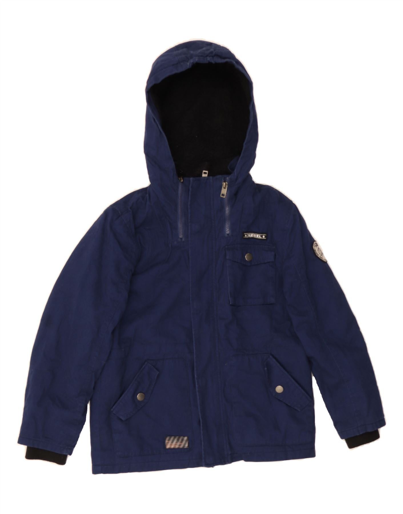 Diesel Boys Graphic Hooded Windbreaker Coat 10-11 Years Navy Blue C Size M / US 6-8 / IT 42-44 - 1 Thumbnail