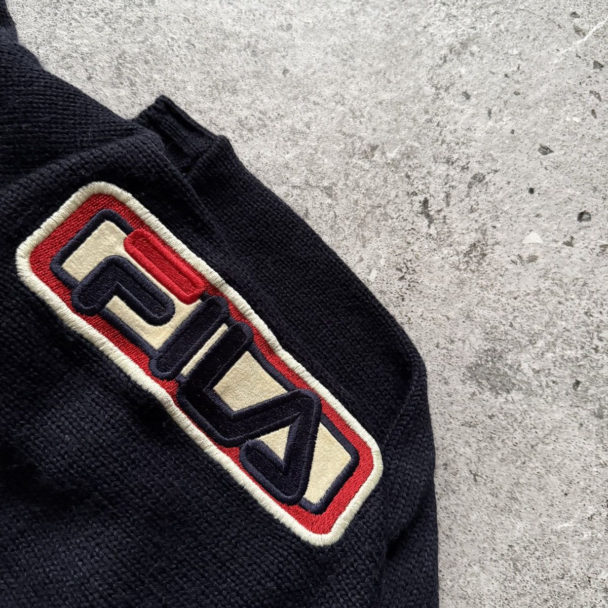 Fila Fila Mens Vintage Navy Blue Big Logo Knit Sweater Jumper Size US M / EU 48-50 / 2 - 4 Thumbnail