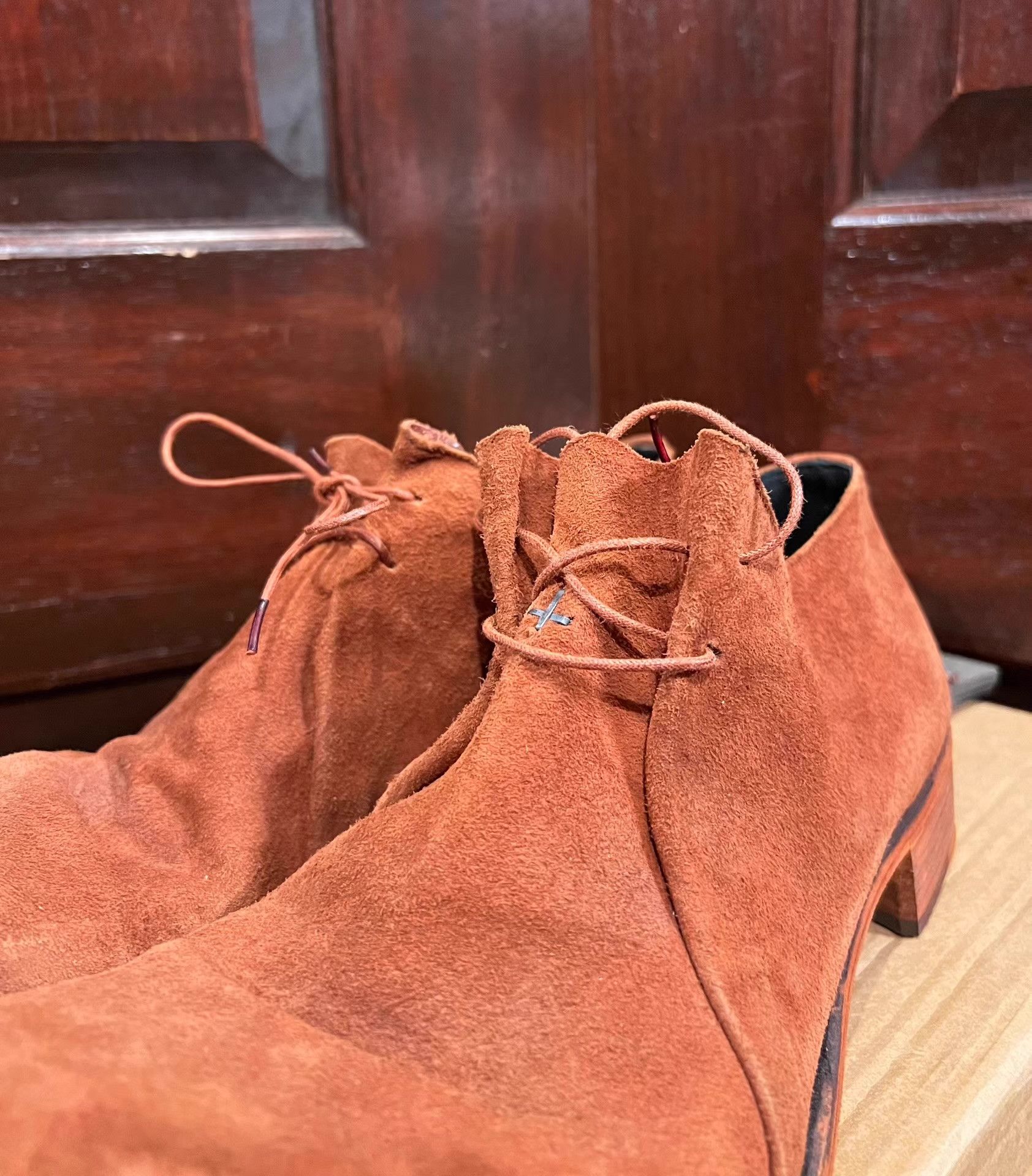 Ma+ m.a+ Rosso Double Fold Derby Shoes. Men's coral‑red Ｑ25 Size US 8.5 / EU 41-42 - 5 Thumbnail