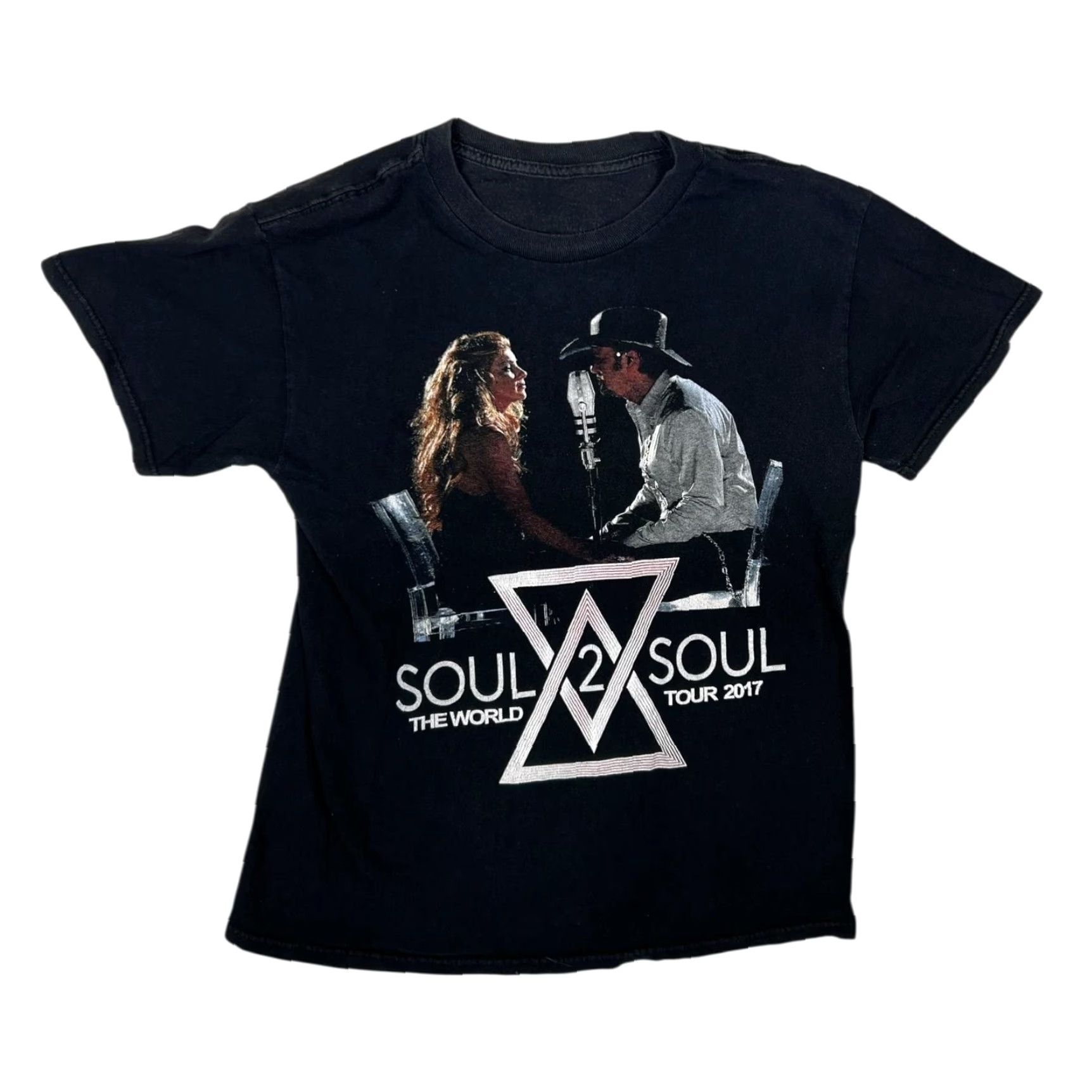 Vintage Tim McGraw Faith Hill Soul 2 Soul T-Shirt Small Black 2017 Tour Concert Size US S / EU 44-46 / 1 - 2 Thumbnail