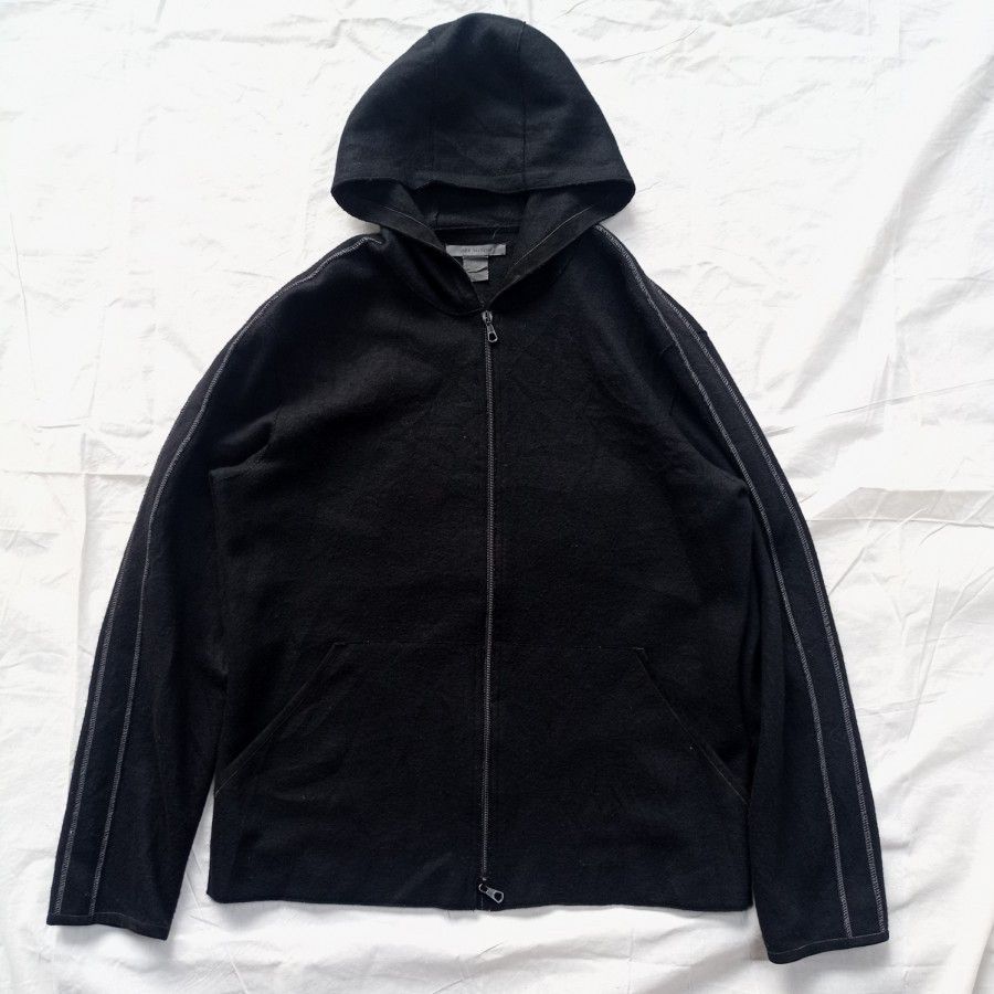 John Varvatos john varvatos black tonal merino wool zip hoodie Size US L / EU 52-54 / 3 - 1 Thumbnail