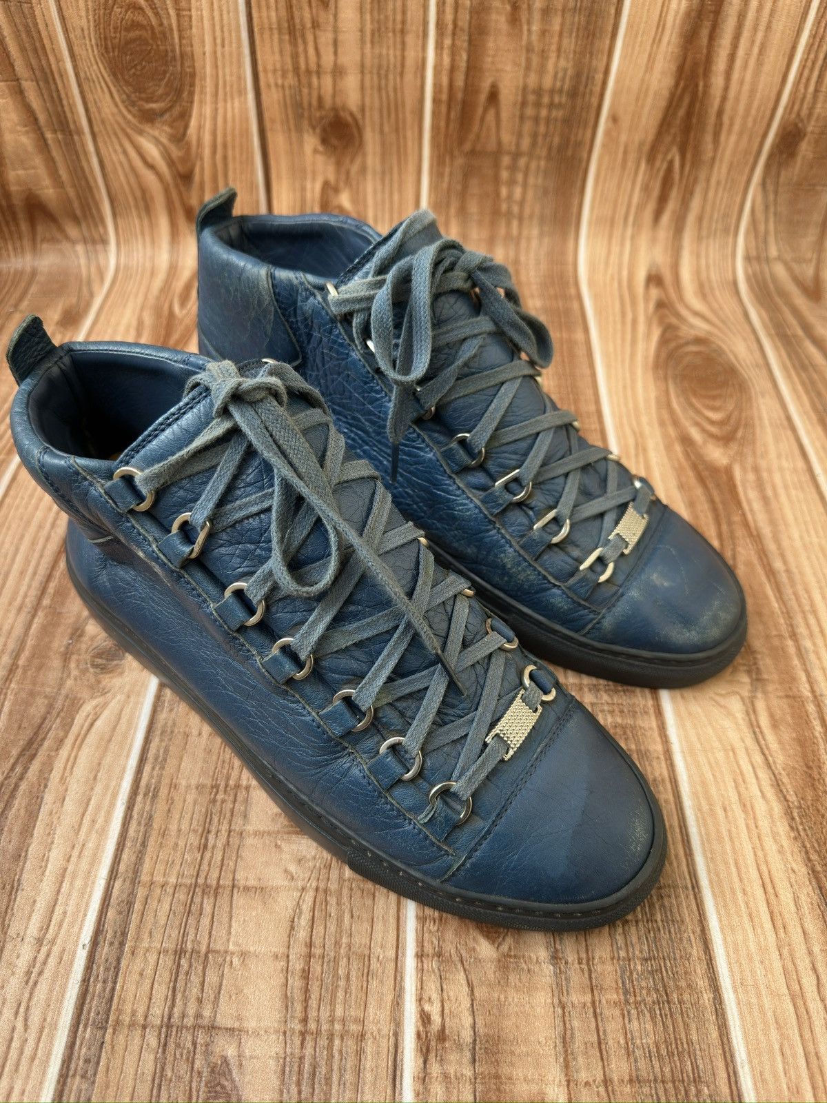 Balenciaga Balenciaga Arena Blue Leather Higtop Vintage Sneaks Size US 8 / EU 41 - 1 Thumbnail