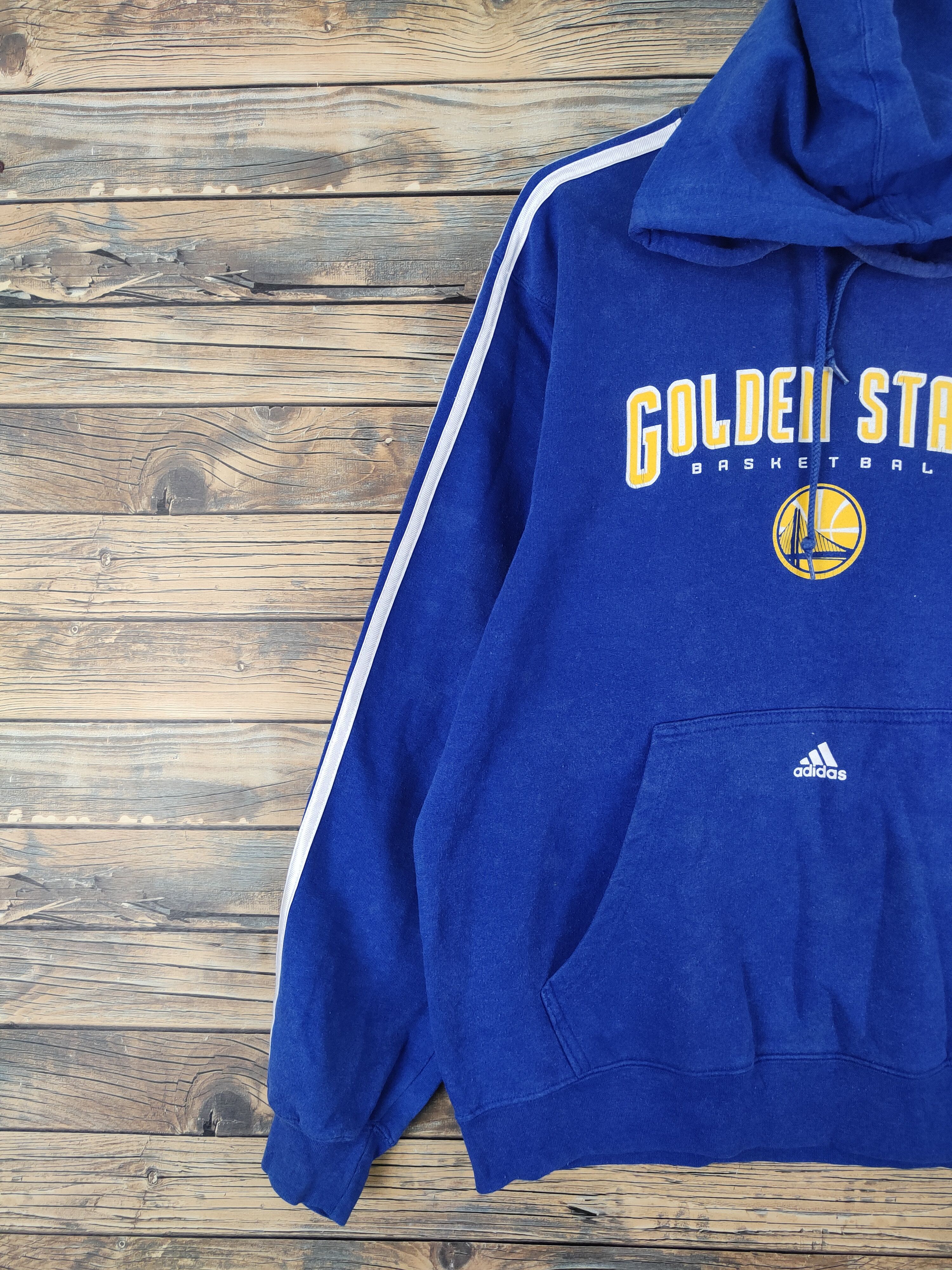 Adidas × NBA Adidas Blue Golden State Hoodie Sweatshirts #W1132 Size US L / EU 52-54 / 3 - 5 Thumbnail