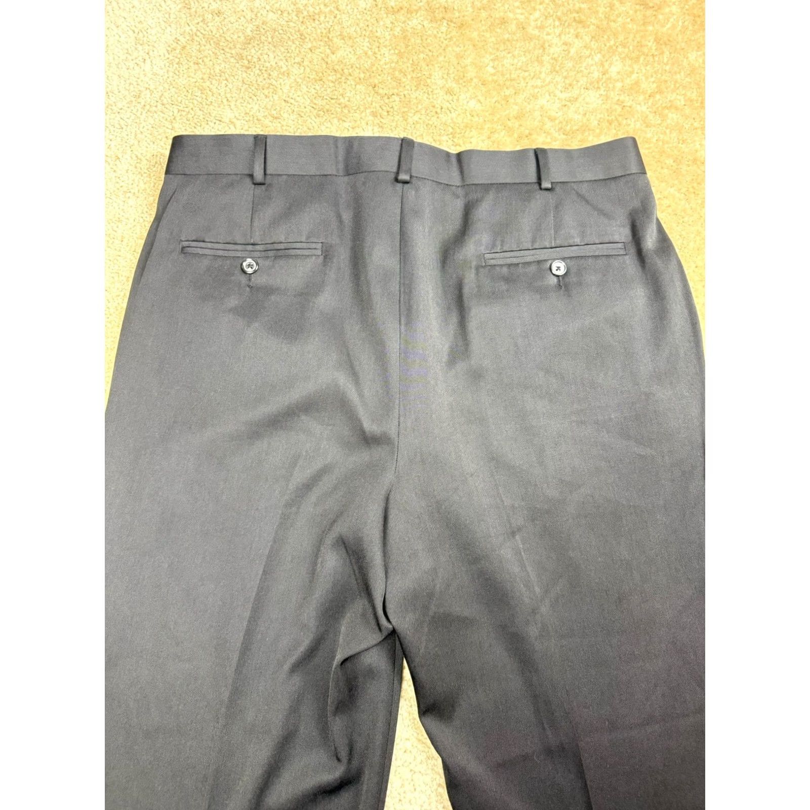 Perry Ellis Perry Ellis-Portfolio Men’s Dress Pants Classic Fit Black Pleated 36 x 29 Size US 38 / EU 54 - 6 Thumbnail