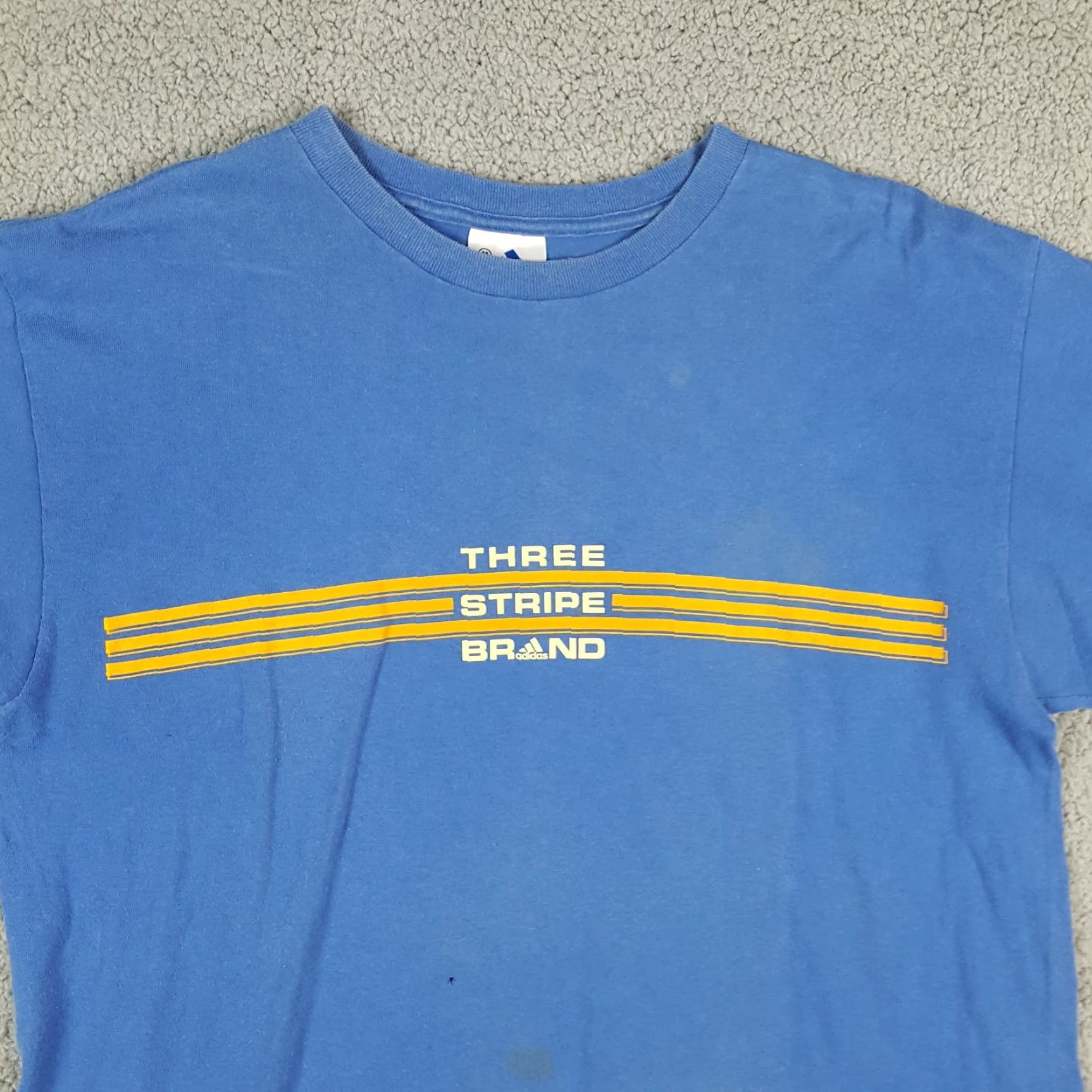 Adidas Vintage Adidas T-Shirt Men Medium Blue Distressed Retro Sports 90s Y2K Logo Fade Size US M / EU 48-50 / 2 - 2 Thumbnail