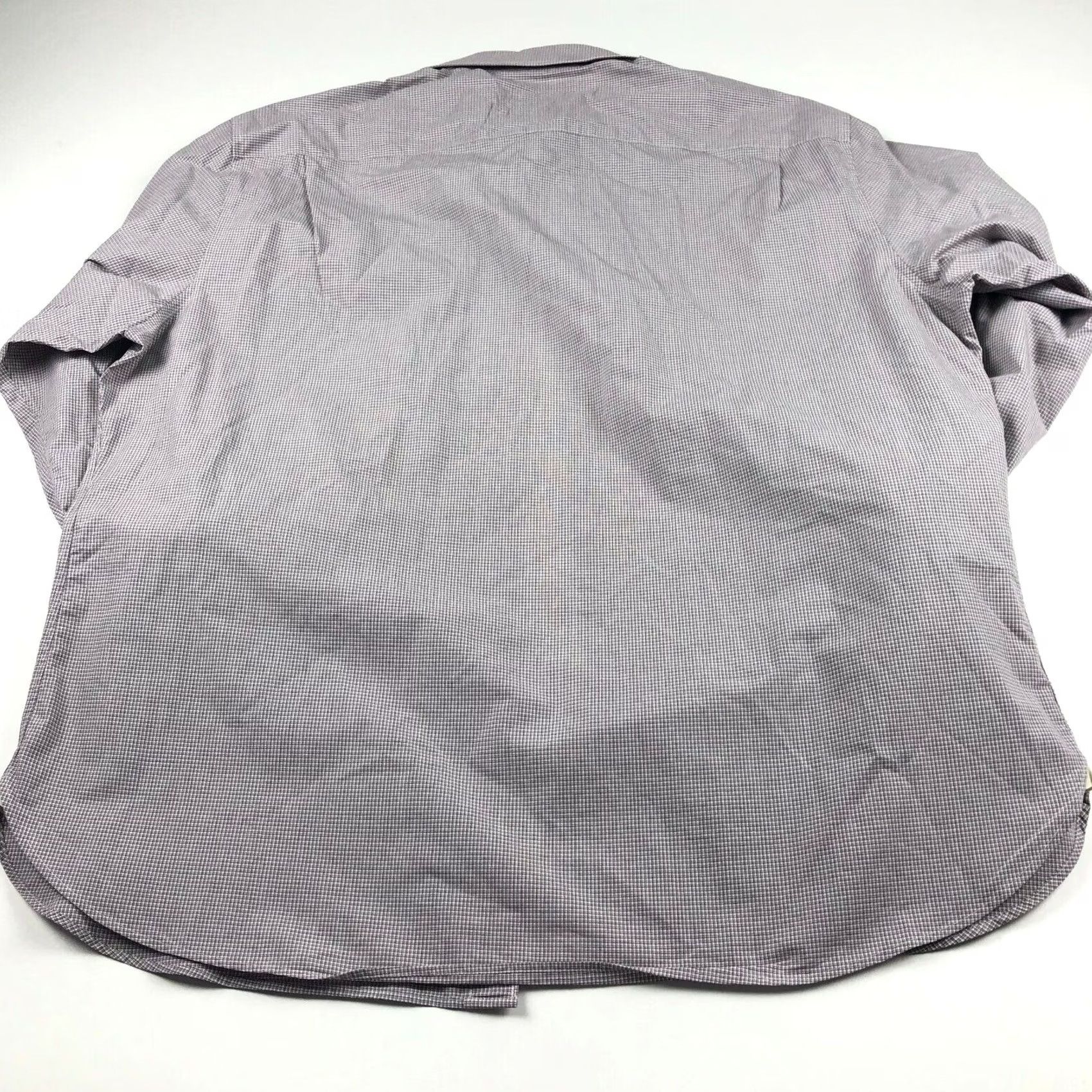 John Varvatos John Varvatos Dress Shirt Gray Long Sleeve Button Front 17.5 Mens Regular Size Check Pattern Shirt Size 48R - 3 Thumbnail