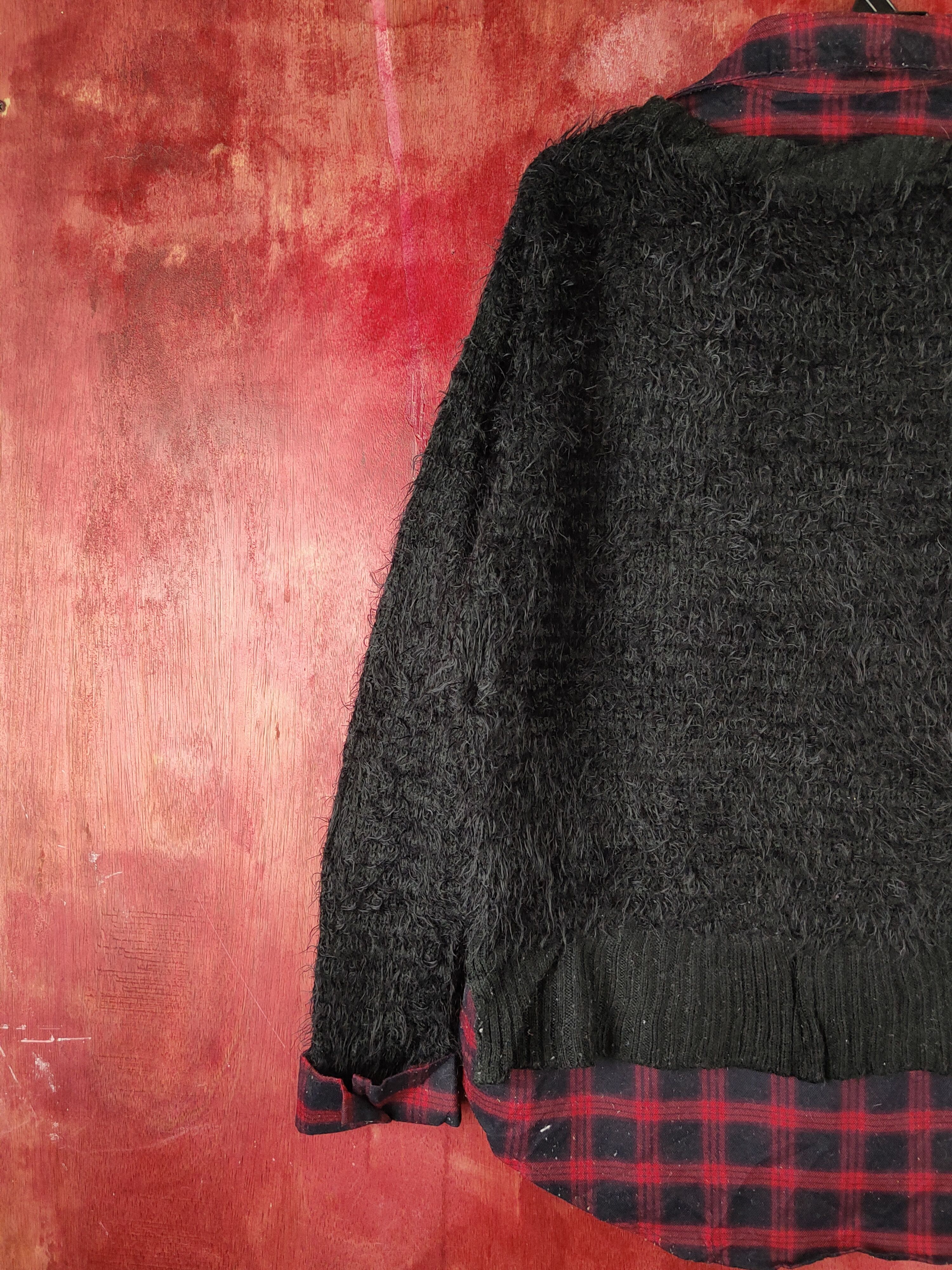 Vintage Japanese Brand Black Red Fur Mohair Knitwear #S2184 Size L / US 10 / IT 46 - 8 Thumbnail