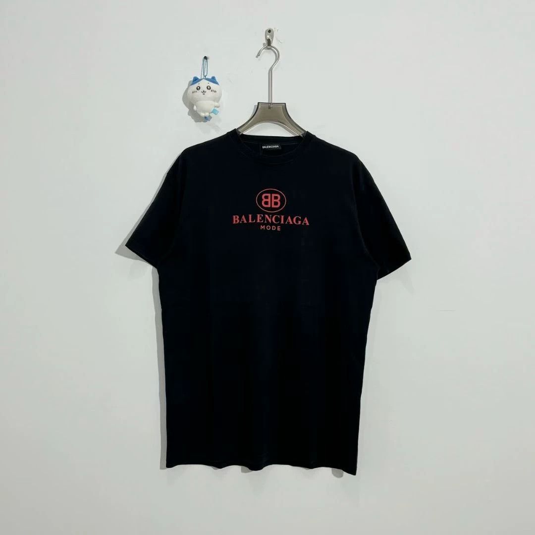 Balenciaga Balenciaga Black and Red Double B Letter Short Sleeve Size US XS / EU 42 / 0 - 1 Thumbnail