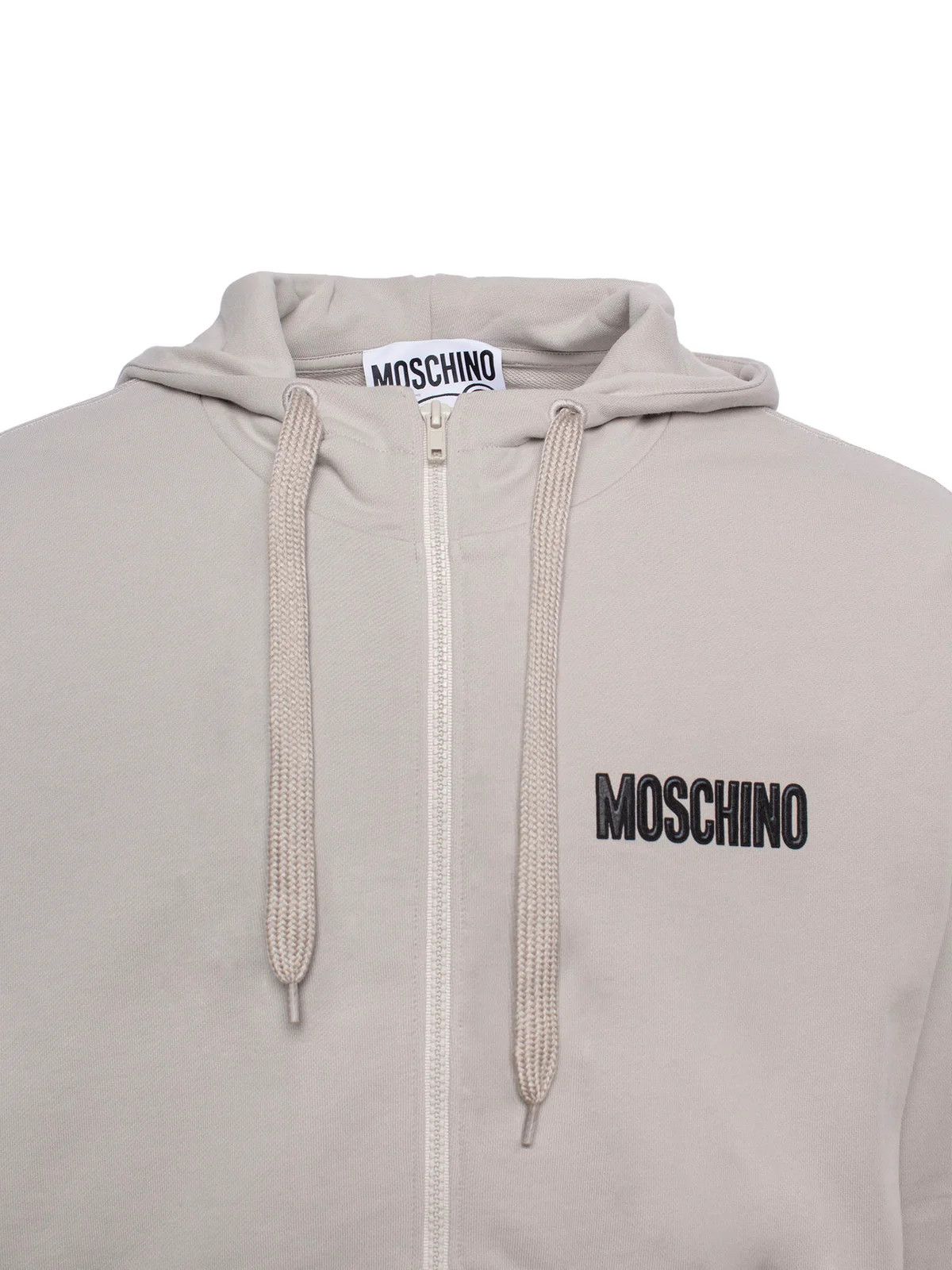 Moschino o1y0225 Logo Hoodie in Light Grey Size US M / EU 48-50 / 2 - 2 Thumbnail
