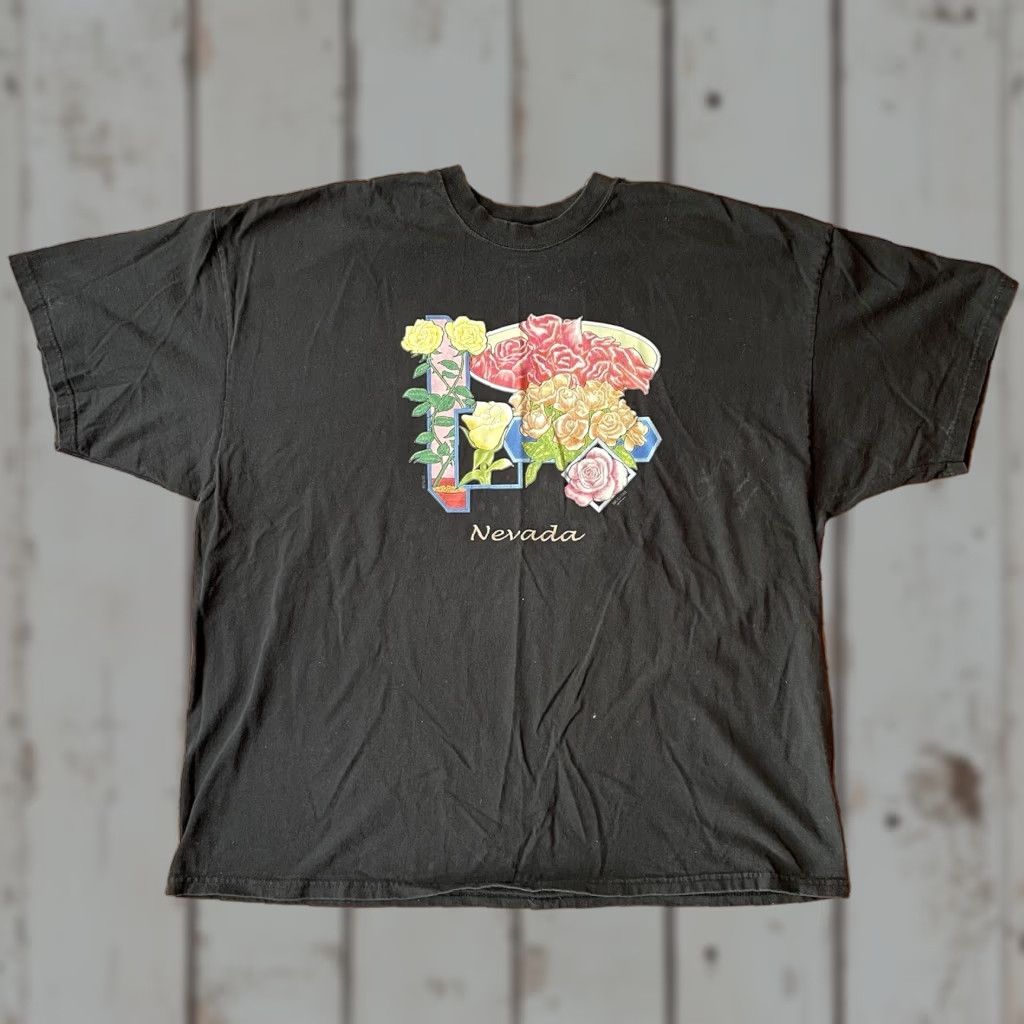 Hanes VINTAGE Hanes Beefy-T Black 3XL T-Shirt Graphic Print Nevada Y2K Tourist T-Shirt Mens 90s USA Southwestern Graphic Print Hanes Beefy-T Size US XXL / EU 58 / 5 - 1 Thumbnail