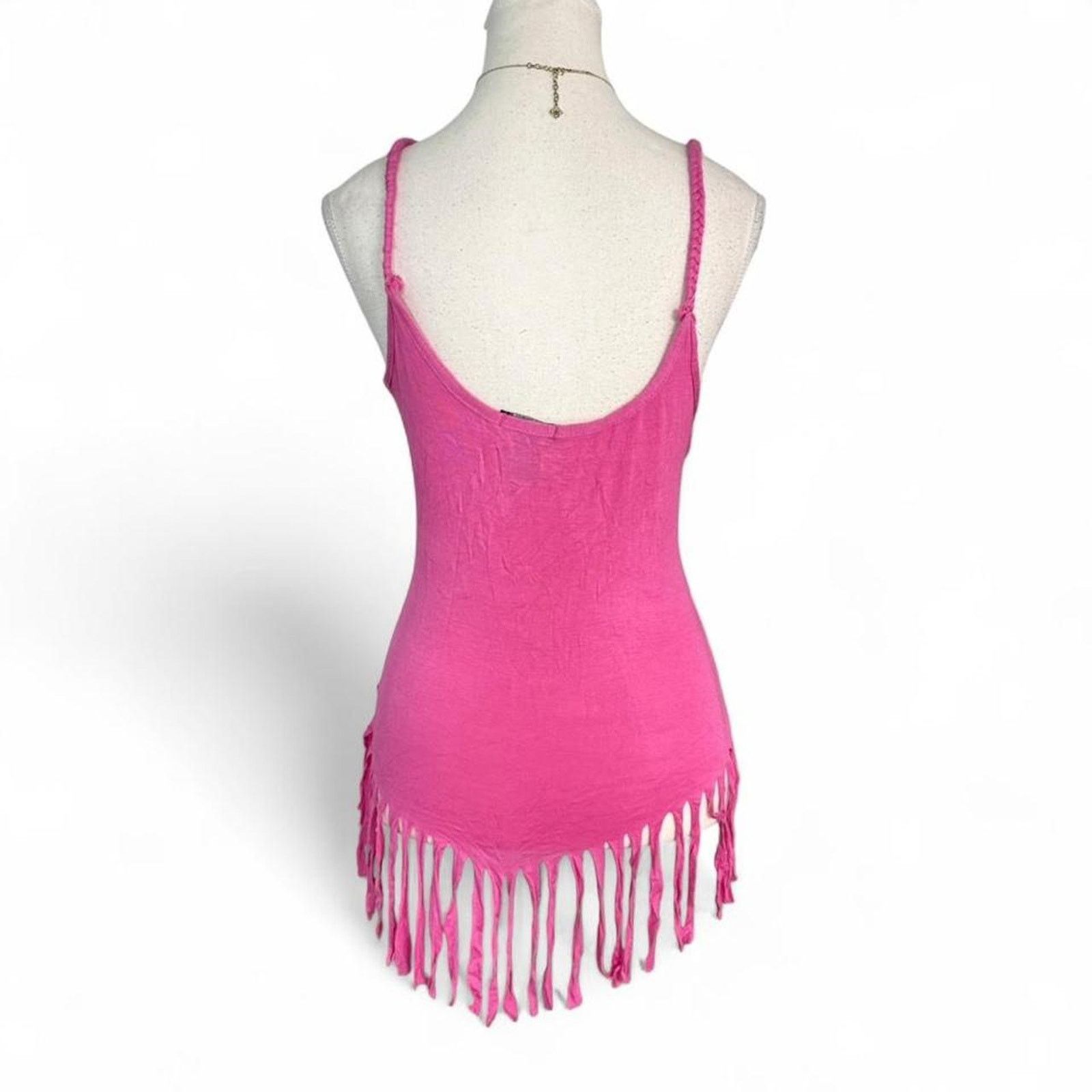 Other Pink Fringe Y2K Boho Summer Tank Top Love By Chelsey size M Size M / US 6-8 / IT 42-44 - 2 Thumbnail