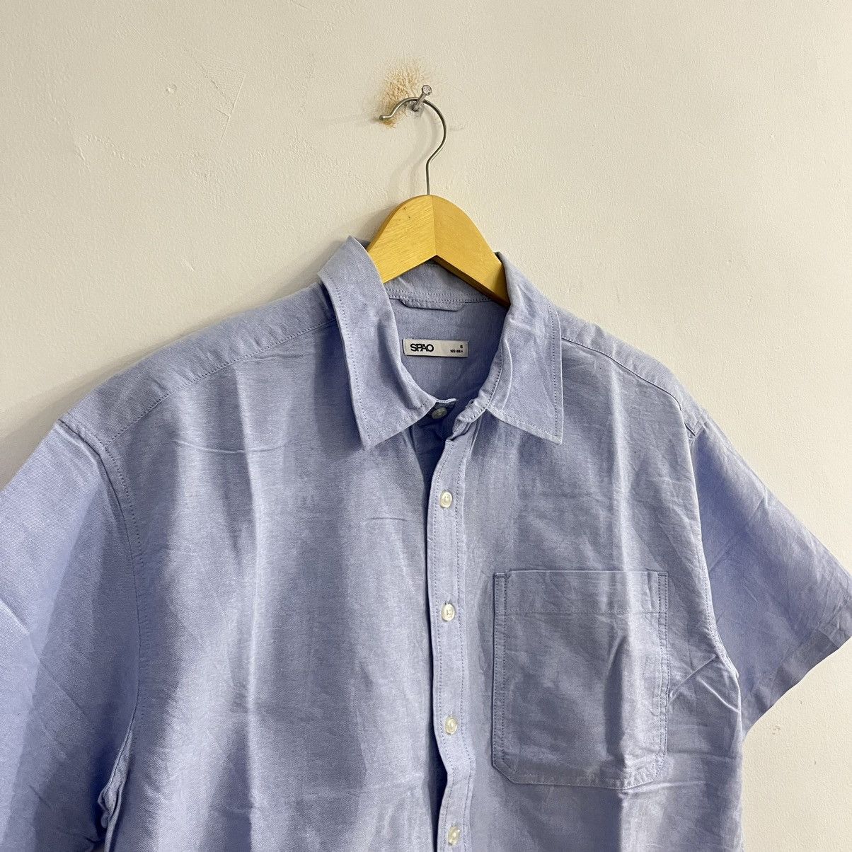 Japanese Brand Spao Soft Blue Basic Button Up Shirt Size US S / EU 44-46 / 1 - 3 Thumbnail