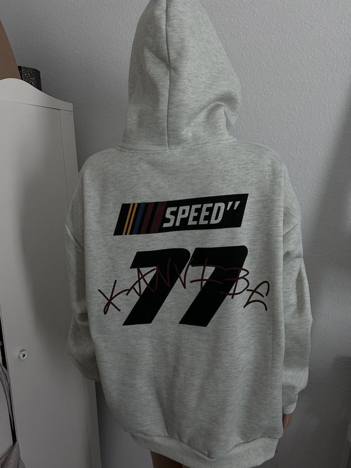 Vintage White streetwear nascar speed hoodie Size US L / EU 52-54 / 3 - 2 Thumbnail