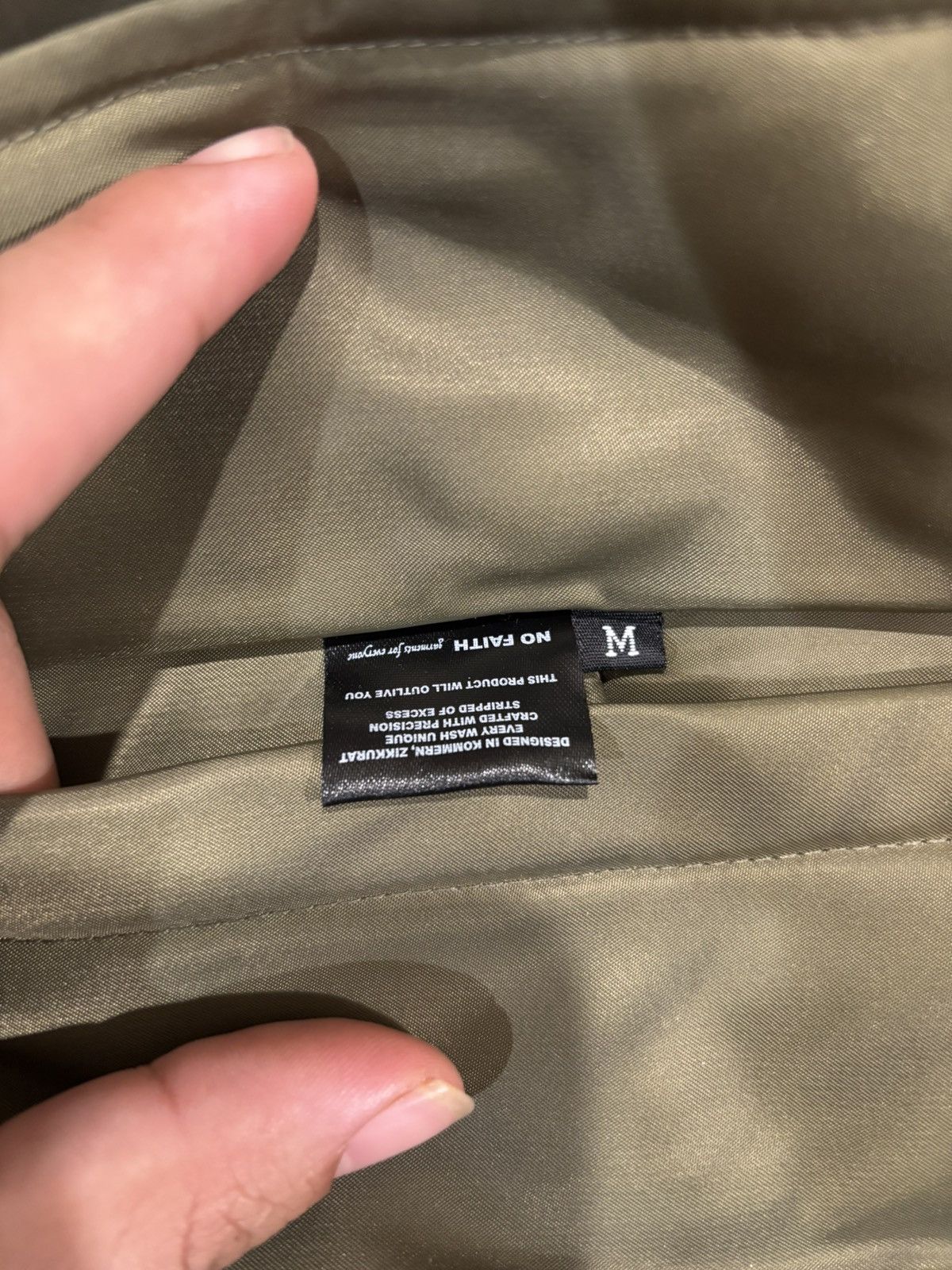 No Faith Studios Reversible waffle cotton hoody/bomber olive Size US M / EU 48-50 / 2 - 9 Thumbnail