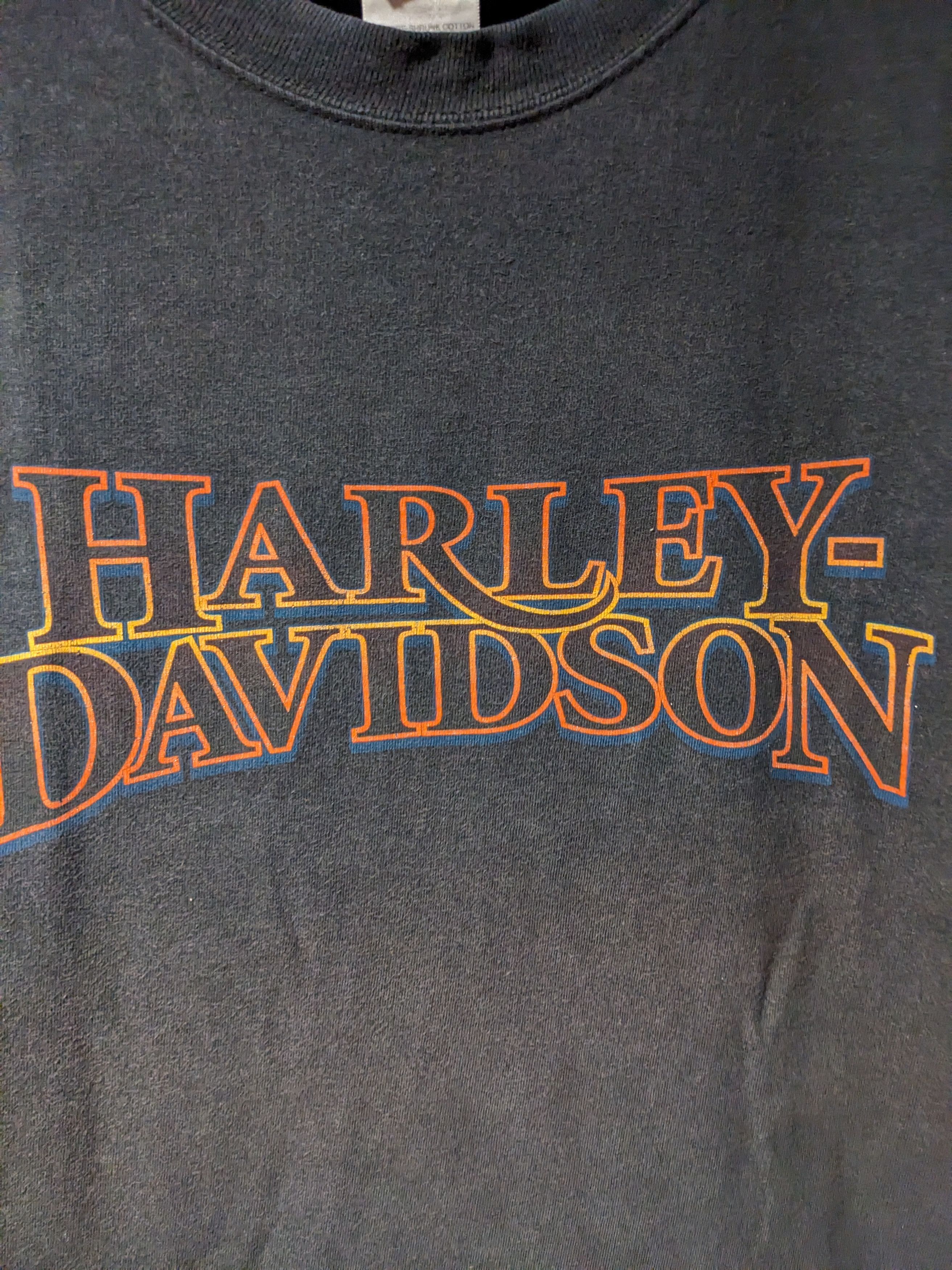 Harley Davidson Vintage Y2K Harley Davidson Flames Spell Out XXXL T-Shirt Size US XXL / EU 58 / 5 - 2 Thumbnail