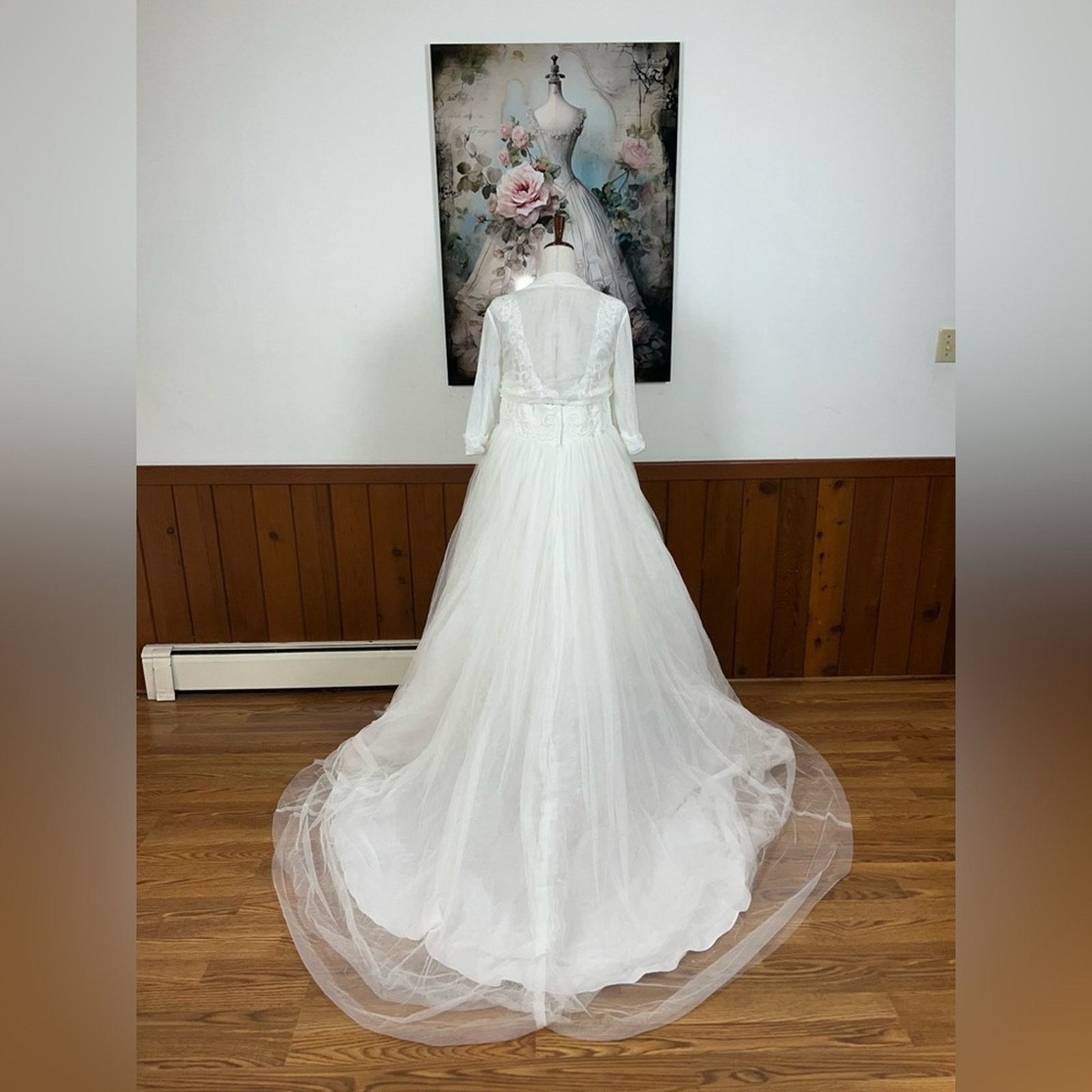 Other Elegant David’s Bridal Beaded Mesh Wedding Gown! Size XXL / US 16-18 / IT 52-54 - 6 Thumbnail