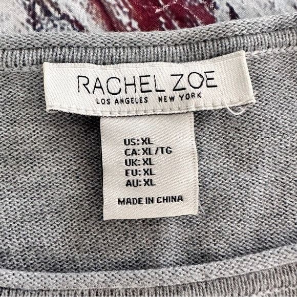 Rachel Zoe Rachel Zoe Gray Cashmere Blend “Love Football” Knit Sweater Size XL / US 12-14 / IT 48-50 - 6 Thumbnail