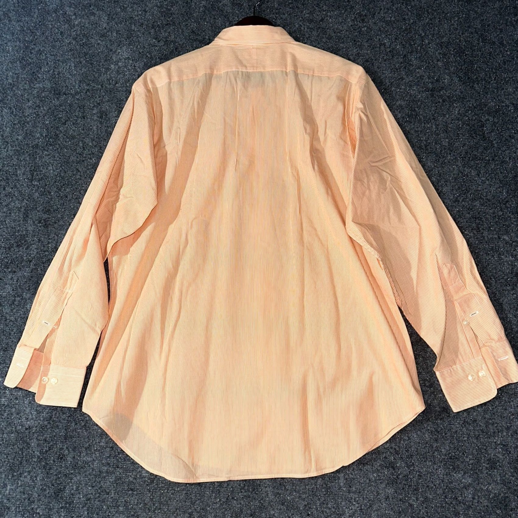 Ralph Lauren Lauren Ralph Lauren Shirt Mens 16 Orange Cotton Striped Button Down Pocket Shirt Size US L / EU 52-54 / 3 - 6 Thumbnail