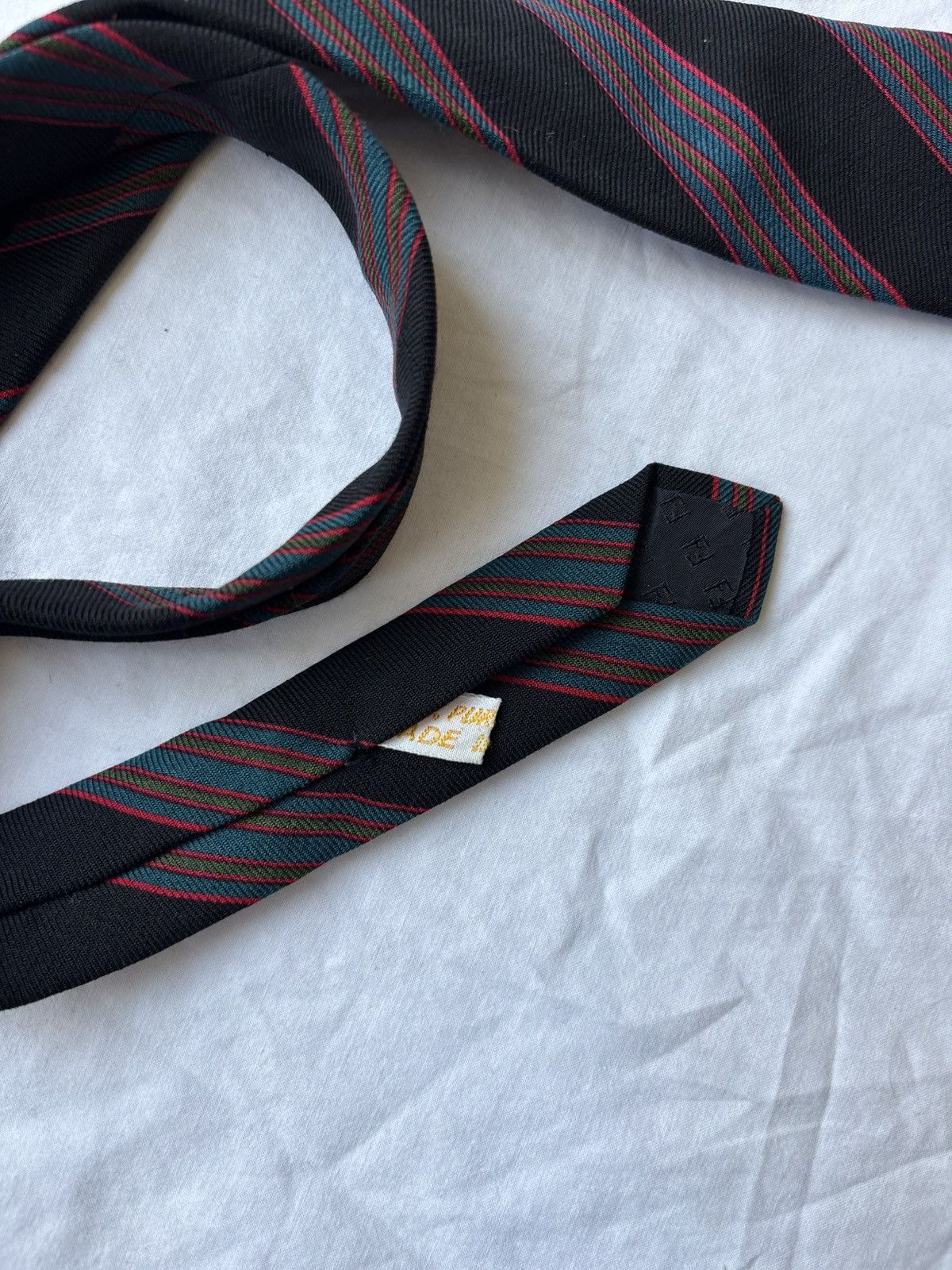 Fendi Vintage Fendi Roma Silk Stripe Tie - Italian Necktie Size ONE SIZE - 4 Thumbnail