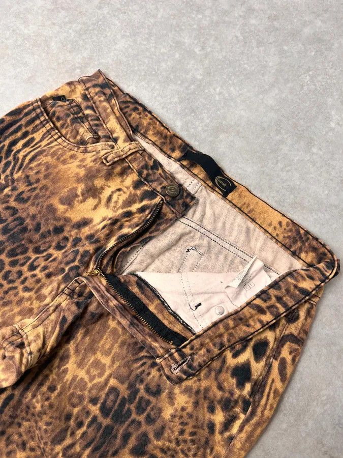 Roberto Cavalli 2000s Cavalli Leopard Hallucination Black & Beige Pants Size US 32 / EU 48 - 7 Thumbnail