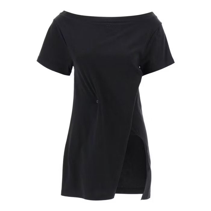 image of Courreges O1S22I1N0424 Twisted T-Shirt Mini Dress In Black, Women's (Size Large)