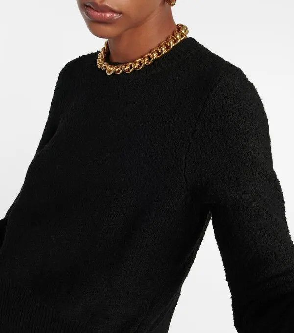 Bottega Veneta o1y0725 Crewneck Sweater in Black Size L / US 10 / IT 46 - 2 Thumbnail