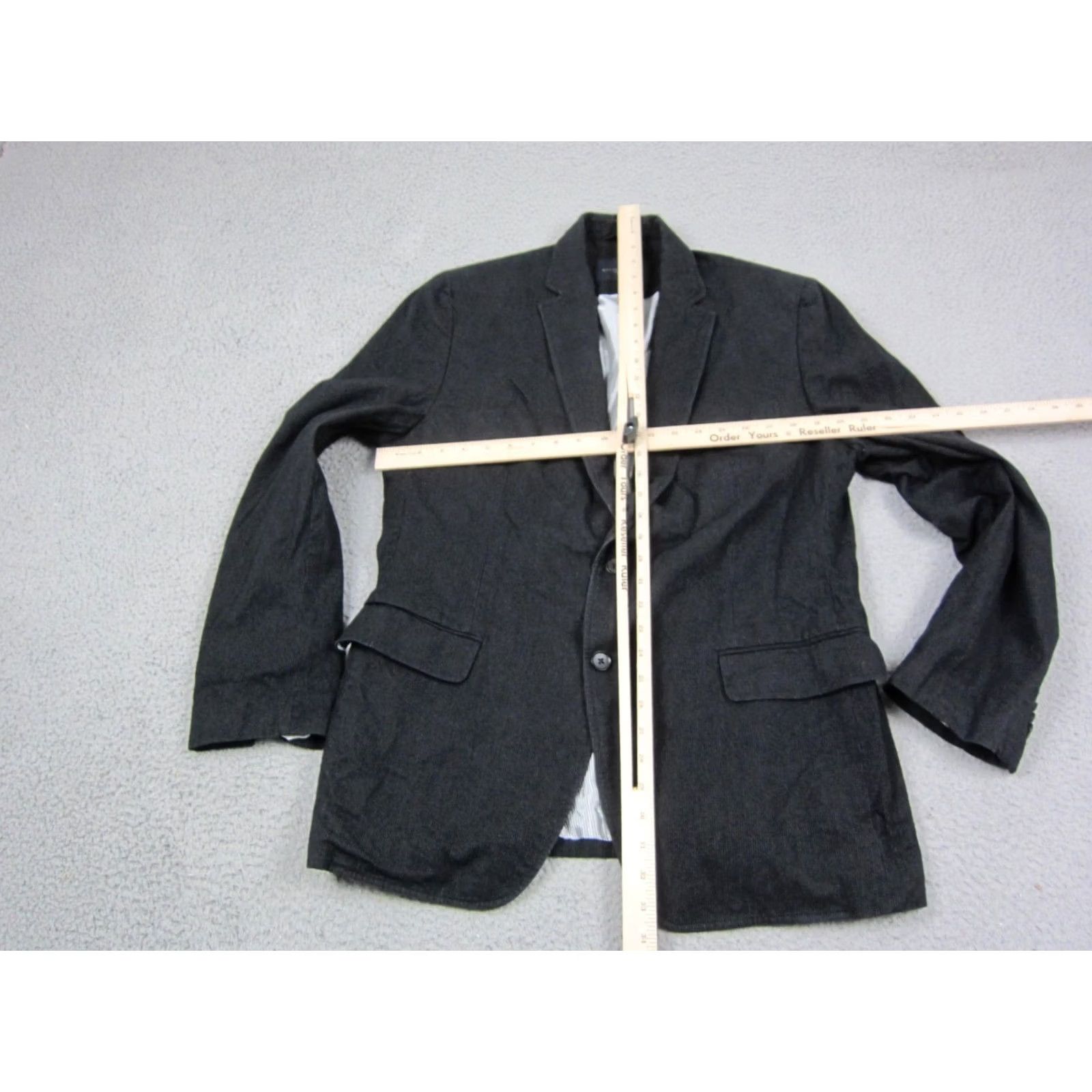 Banana Republic VINTAGE Banana Republic Blazer Jacket Mens 44R Black Tailored Fit Work Coat, Blazer, Banana Republic, 44R, Black, Regular, Men Size 44R - 6 Thumbnail