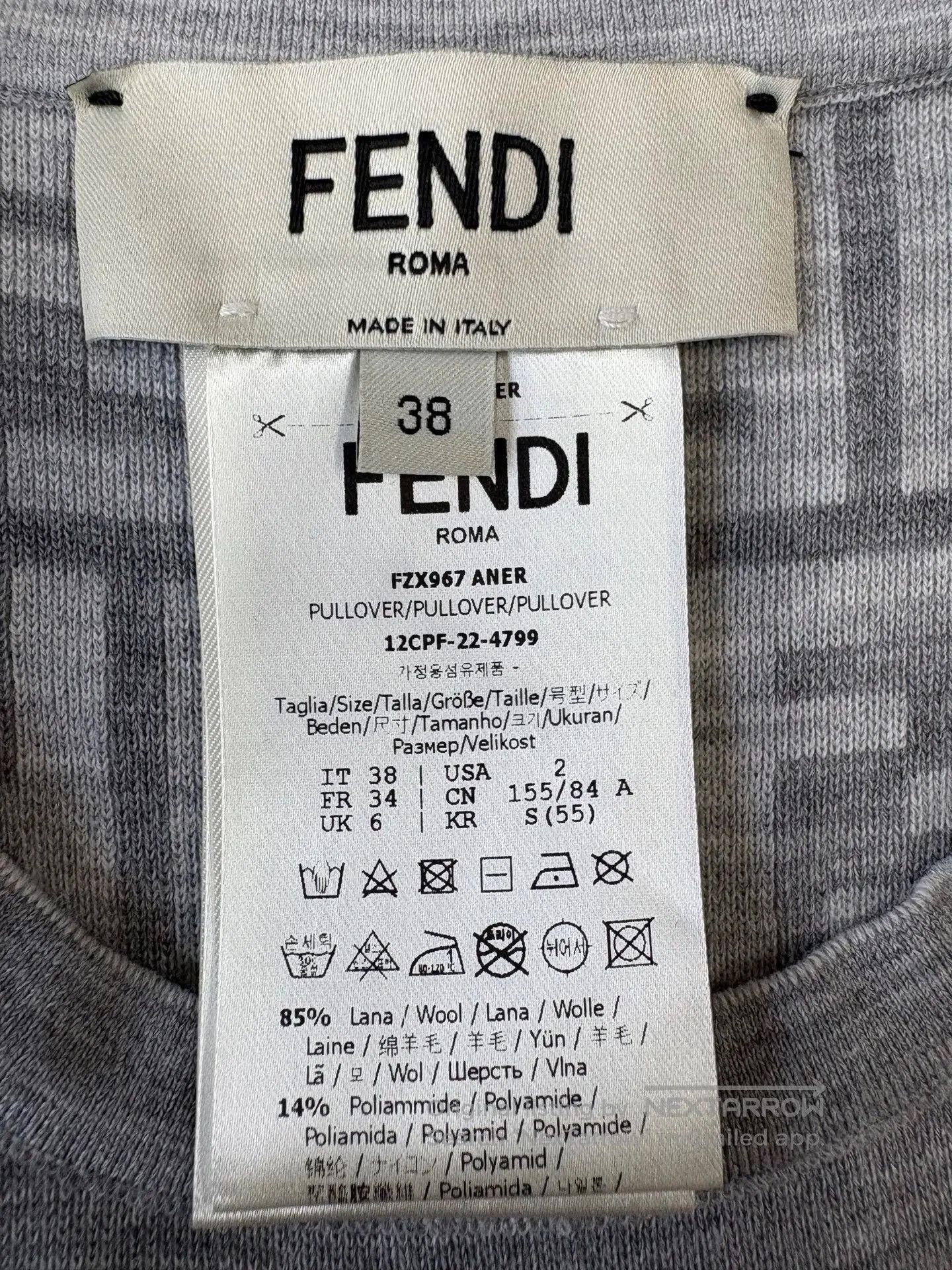 Fendi fendi gray wool sleeveless double-sided top. Size US S / EU 44-46 / 1 - 6 Thumbnail