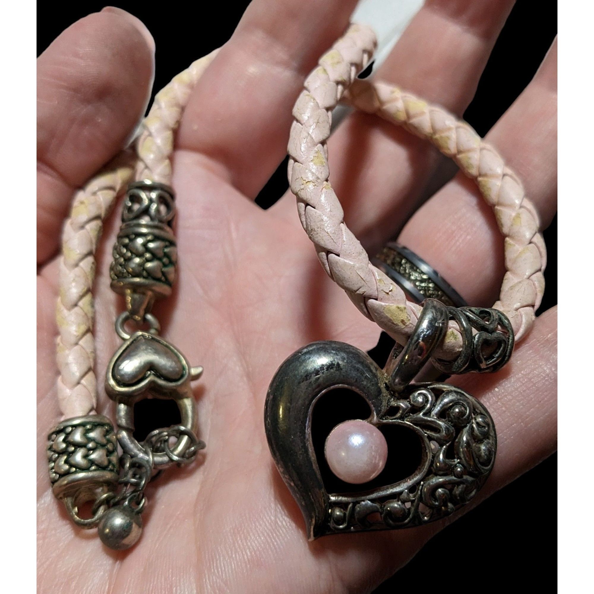 Other Pink Pearl Heart Necklace Size ONE SIZE - 3 Thumbnail
