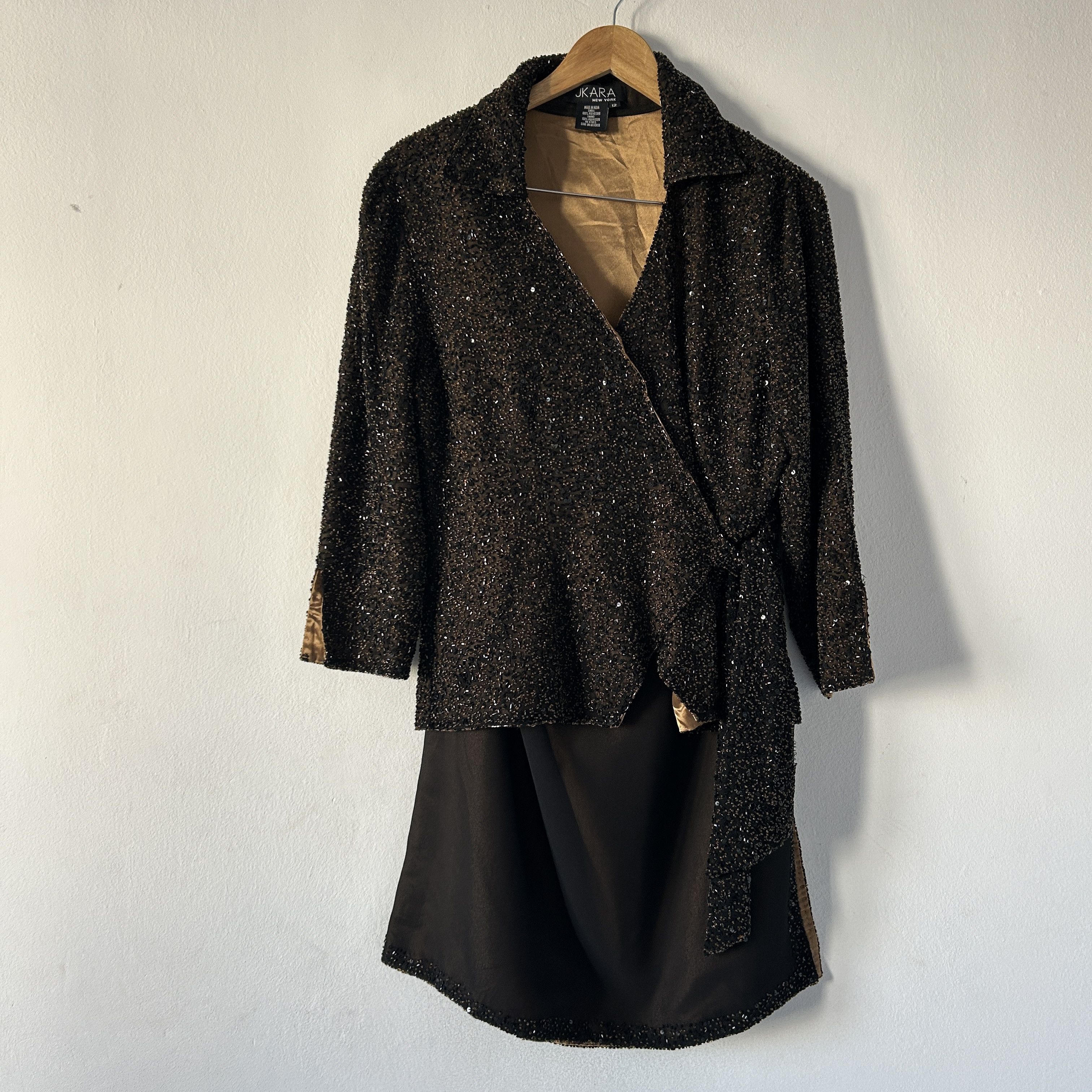 Vintage Y2K Beaded Wrap Jacket & Skirt Set Size M / US 6-8 / IT 42-44 - 7 Thumbnail