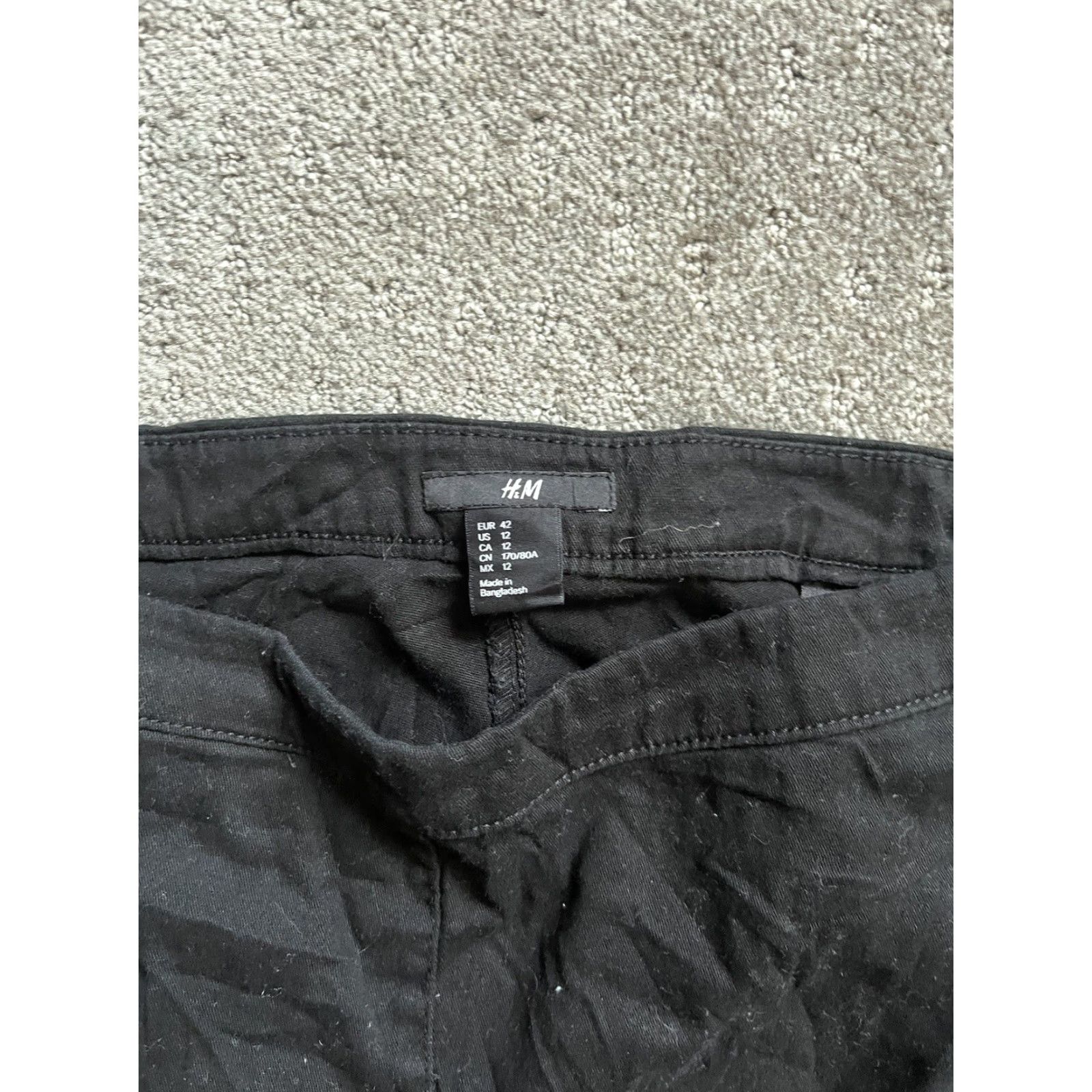 H&M Vintage H&M Women's Dress Pants Ankle Style Skinny Fit Black Business Casual Pull On Side Zip Size 12 Size 34" / US 12 / IT 48 - 5 Thumbnail