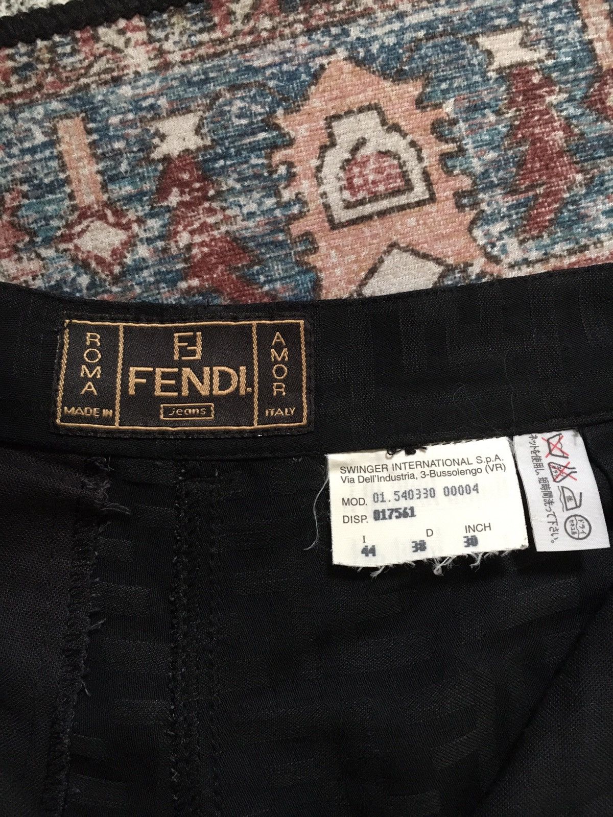 Fendi Vintage Fendi Black Zucca Monogram Linen Pants Size 30" / US 8 / IT 44 - 7 Thumbnail