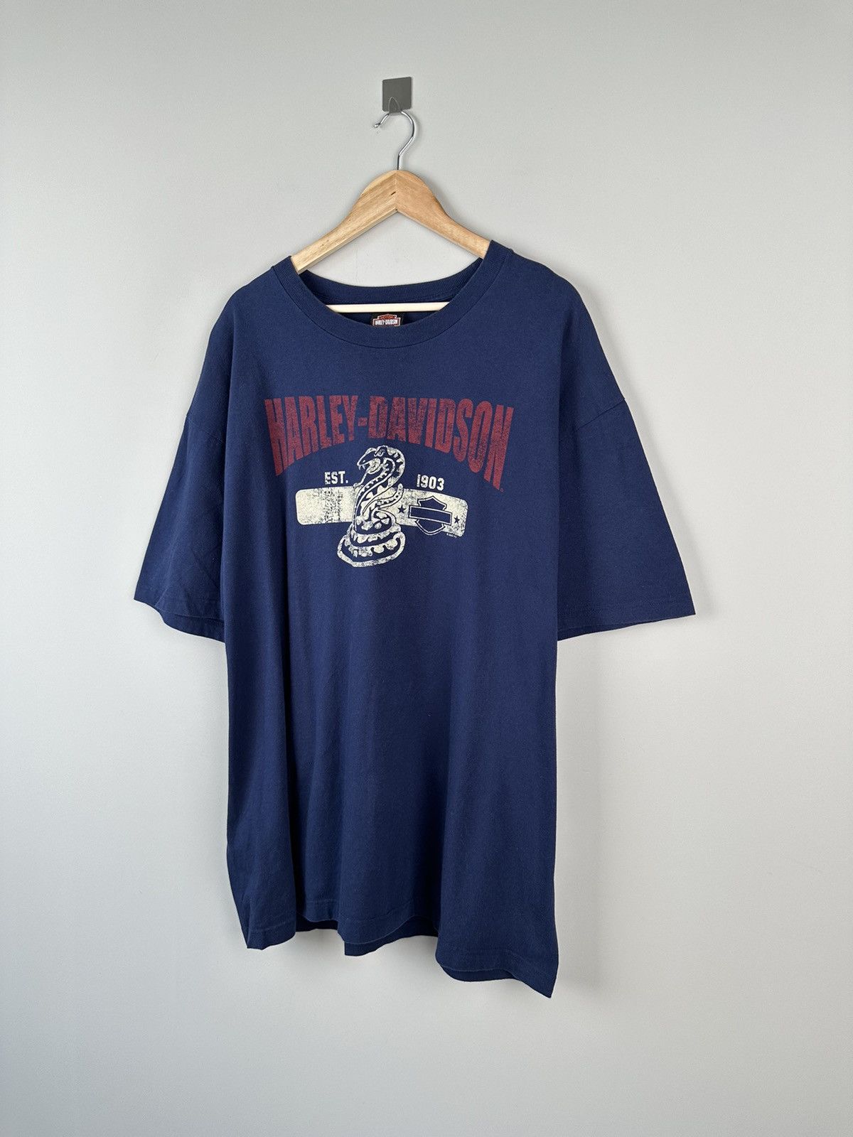 Harley Davidson Crazy Vintage Y2k Harley Davidson Snake Tee Oversized Size US XXL / EU 58 / 5 - 1 Thumbnail