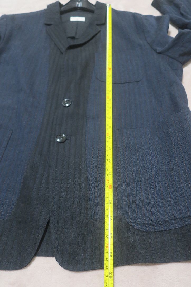 Dries Van Noten Dries Van Noten Blue/Black Blocked Linen Blend Blazer Size 52R - 8 Thumbnail