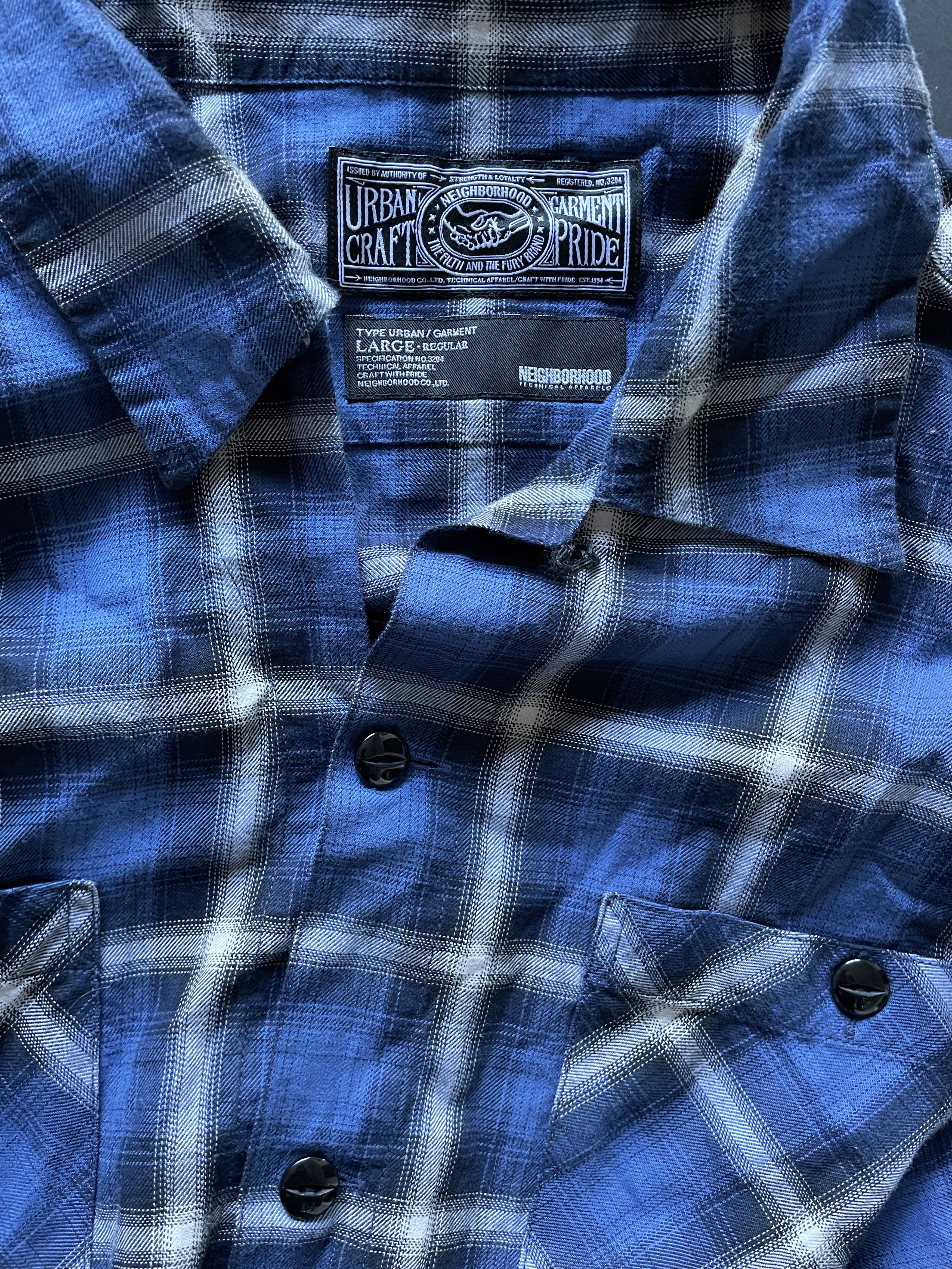 Neighborhood Neighborhood Blue checked shirt Size US L / EU 52-54 / 3 - 5 Thumbnail