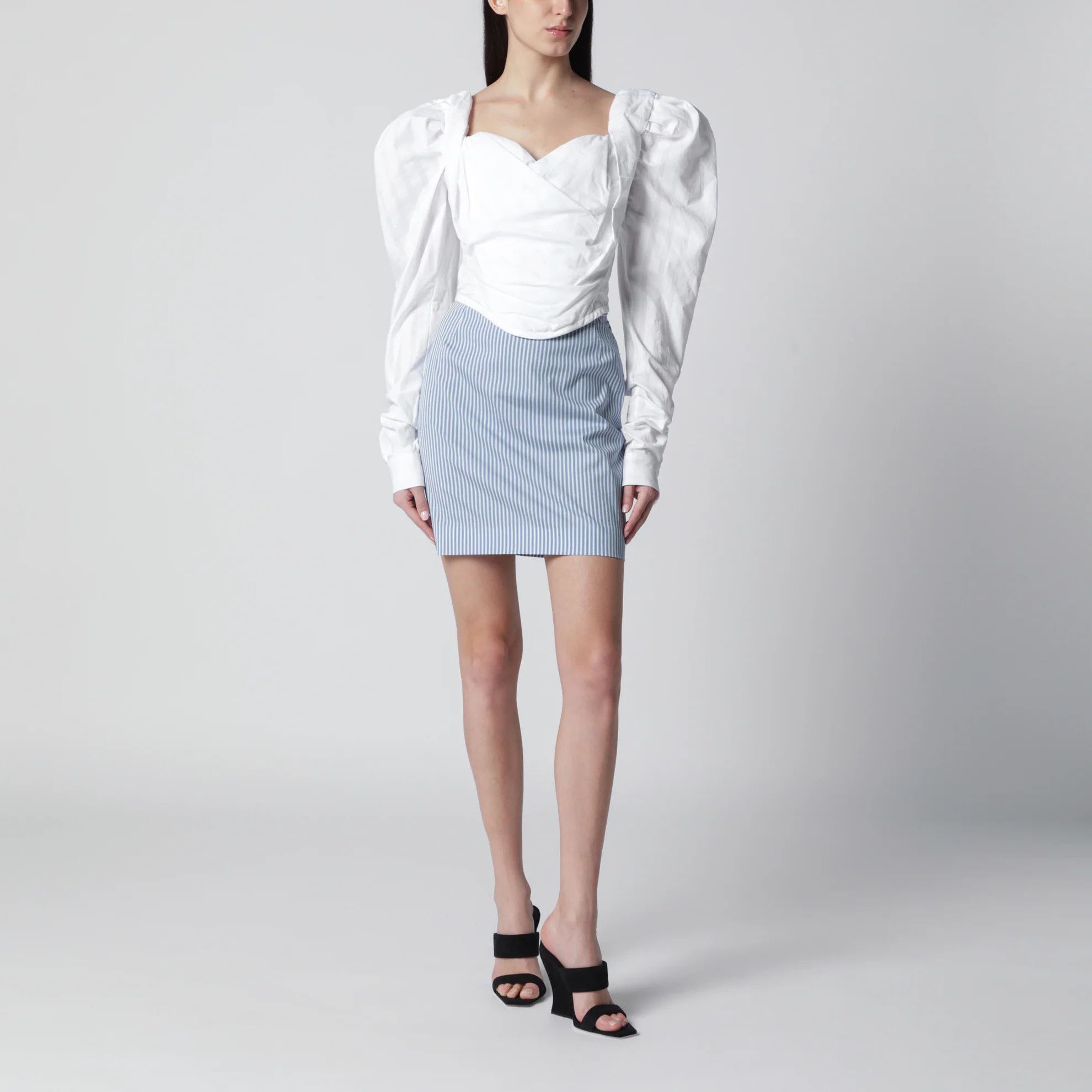 Vivienne Westwood o1d2blof0526 Sunday Corset Cotton Top in White Size S / US 4 / IT 40 - 2 Thumbnail