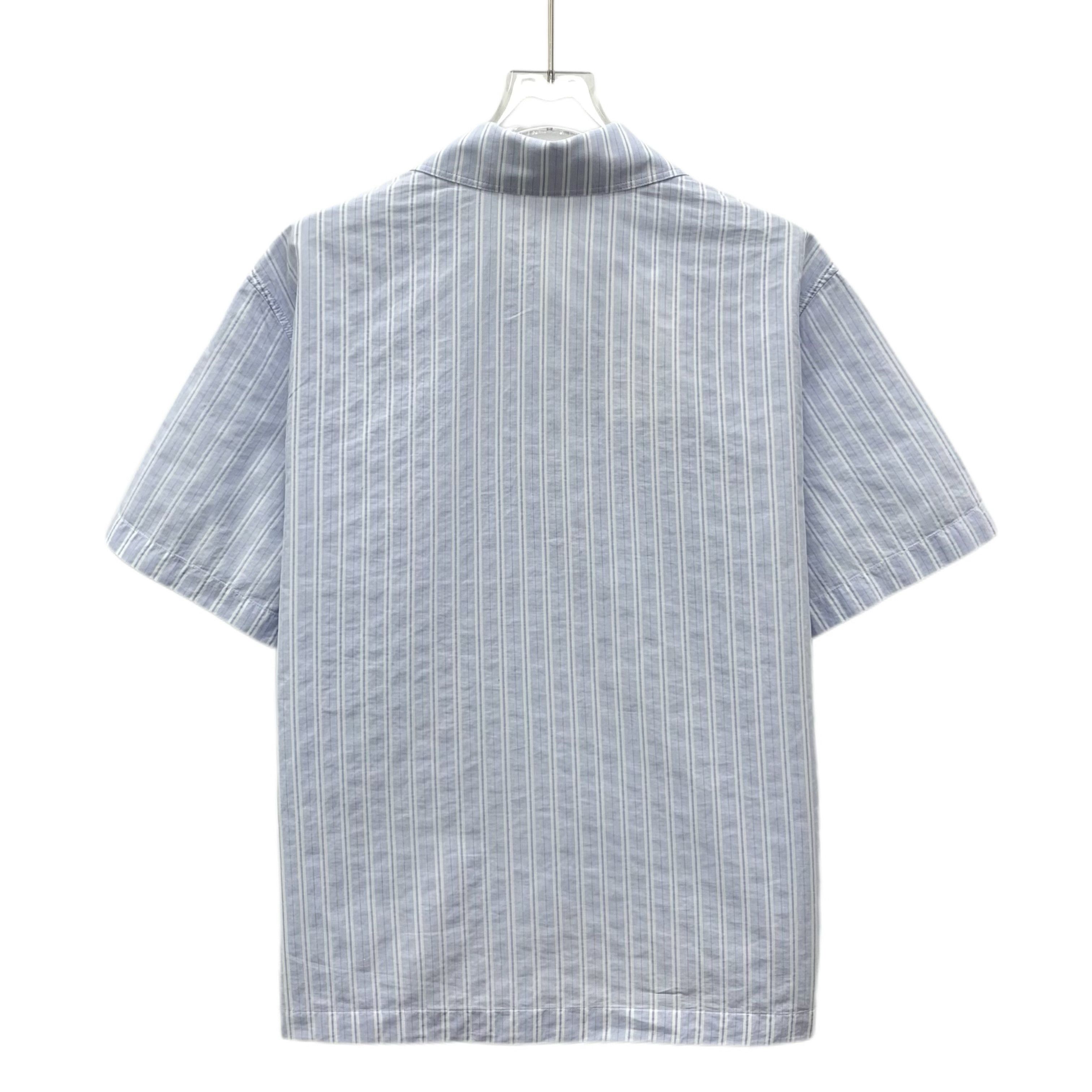 Dior Dior Light Blue Striped Half-Zip Polo Tee (Size 46) Size US S / EU 44-46 / 1 - 9 Thumbnail