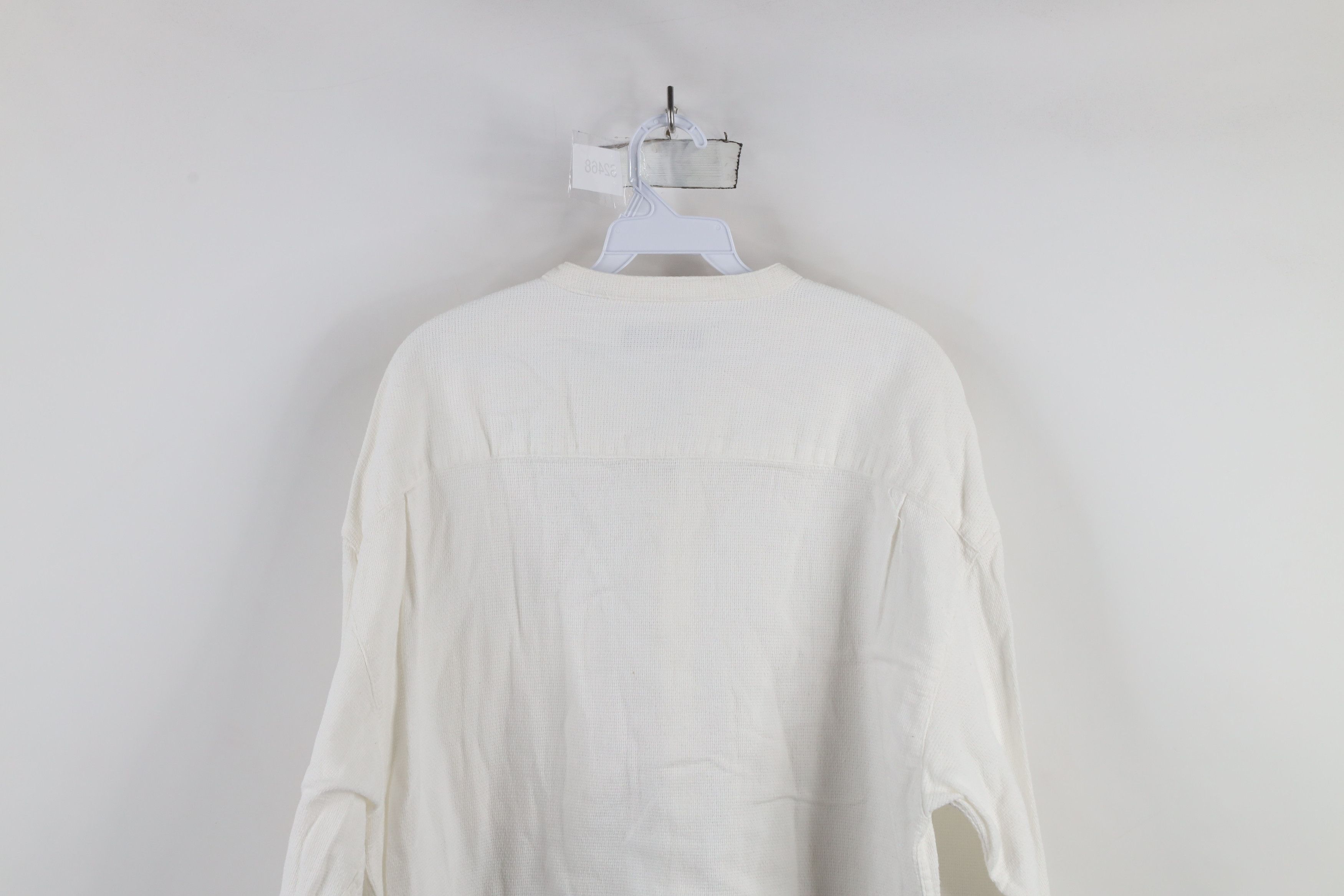Guess × Vintage Vintage 90s Guess Cotton Weave Knit Band Collar Button Shirt Size US XL / EU 56 / 4 - 9 Thumbnail