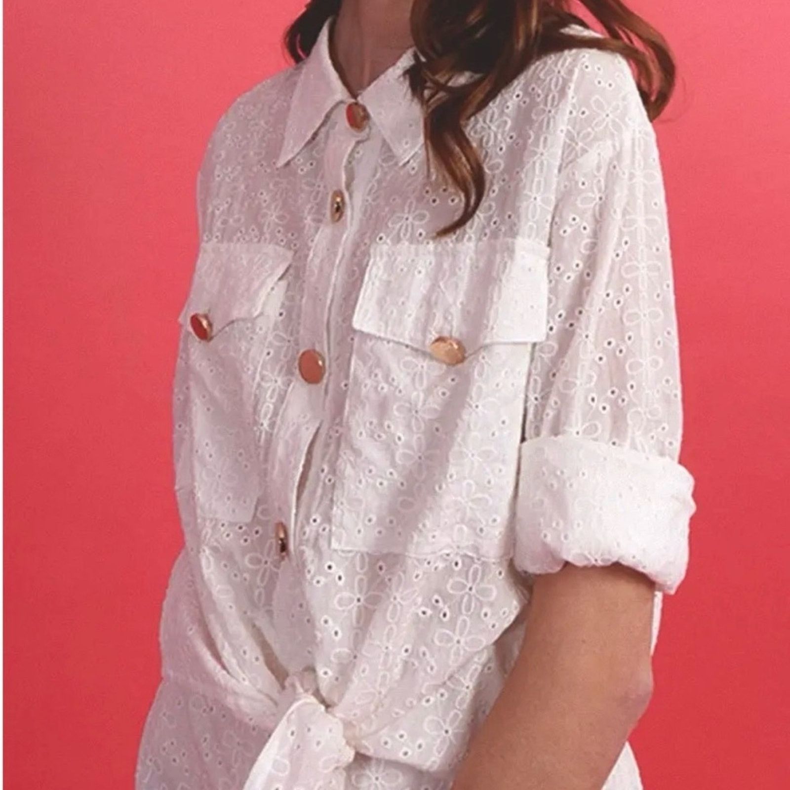 Other New Molly Bracken White Button-Down Women's Shirt size S Size S / US 4 / IT 40 - 2 Thumbnail