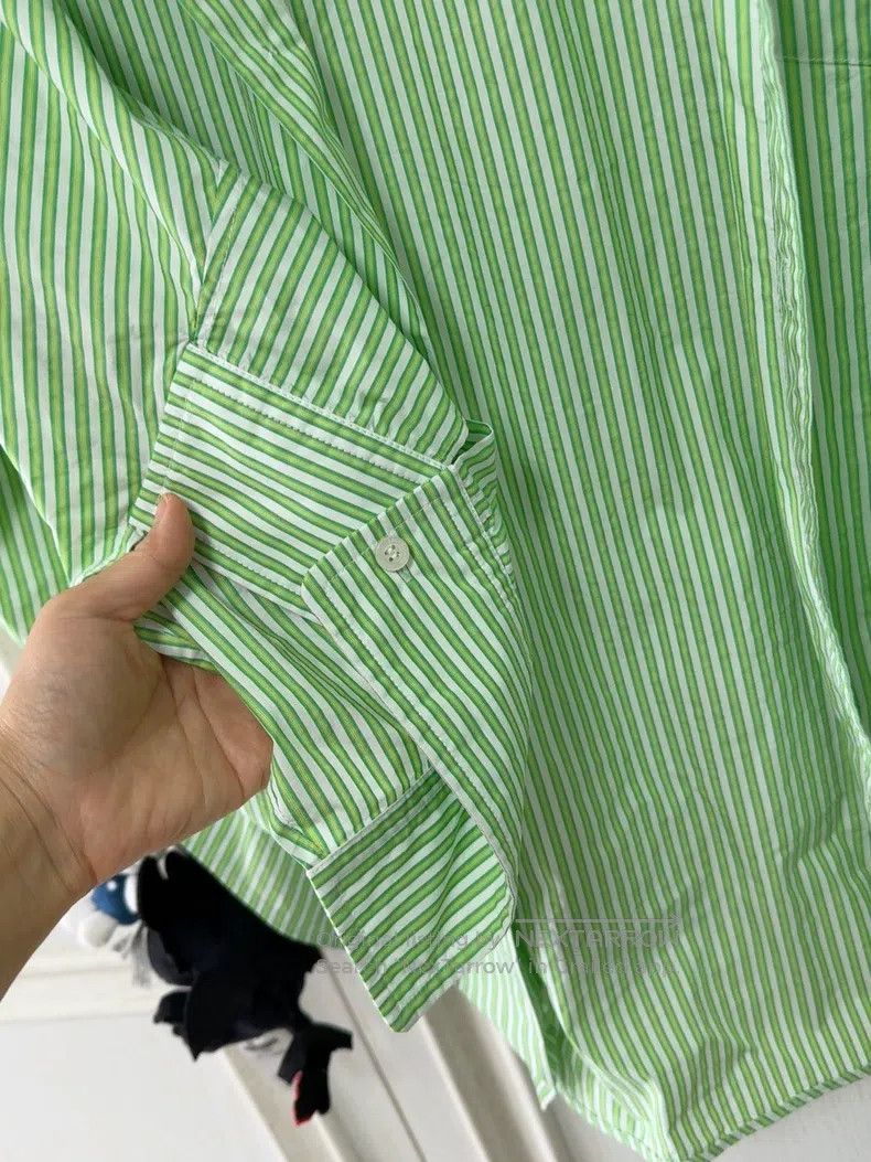 Balenciaga Balenciaga Green Striped Shirt Size XS / US 0-2 / IT 36-38 - 6 Thumbnail