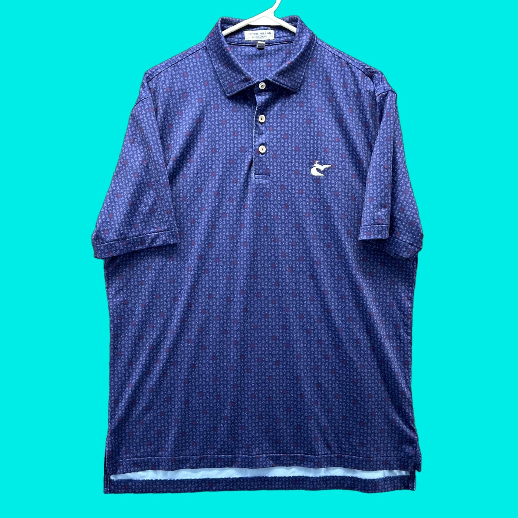 Peter Millar Peter Millar Polo Shirt Mens M Blue Summer Comfort Geometric Golf Stretch Shirt Menss Size US M / EU 48-50 / 2 - 1 Thumbnail