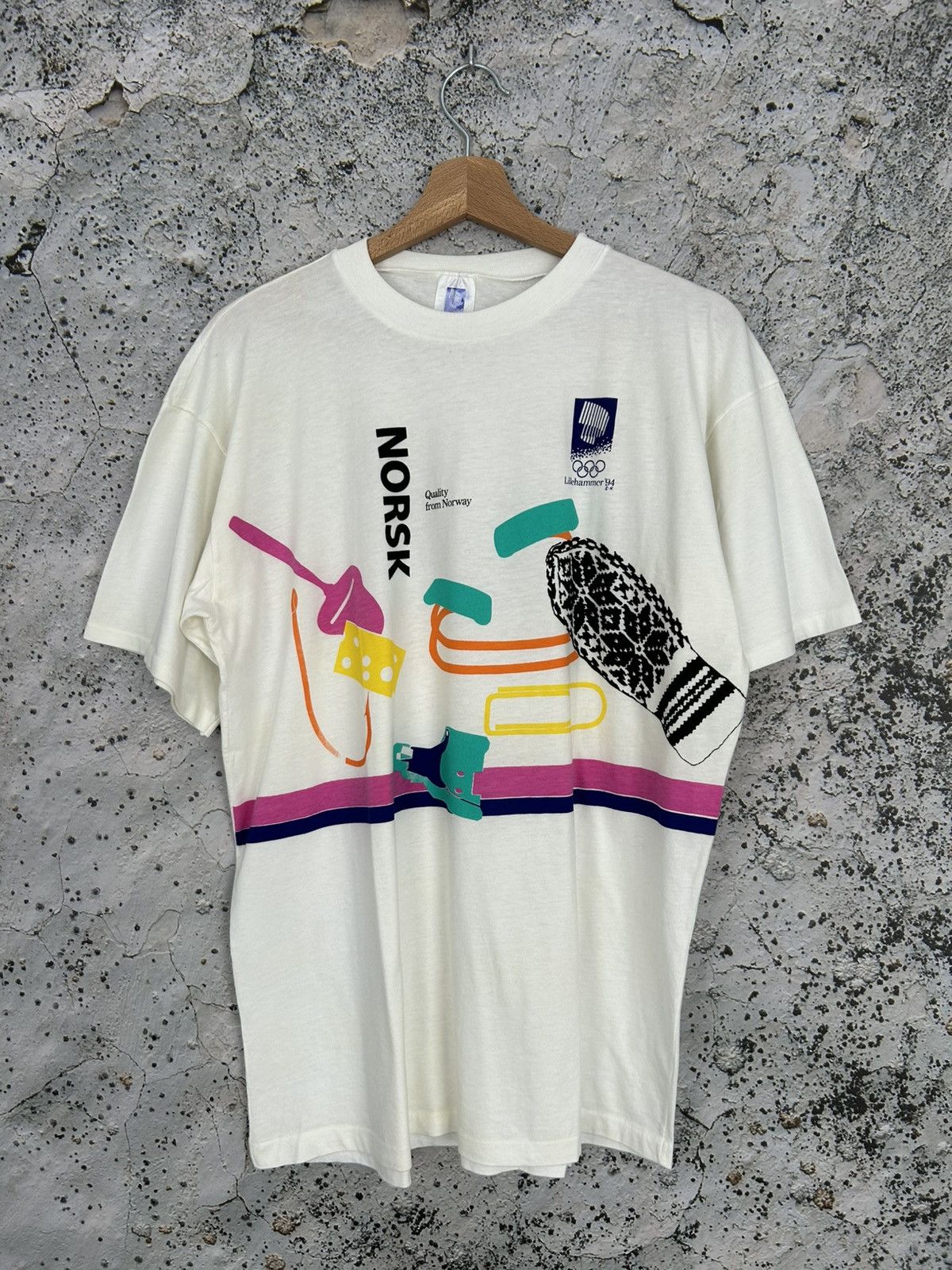 Other Vintage 1994 Lillehammer Olympic Games Winter Promo Tee Size US XL / EU 56 / 4 - 1 Thumbnail